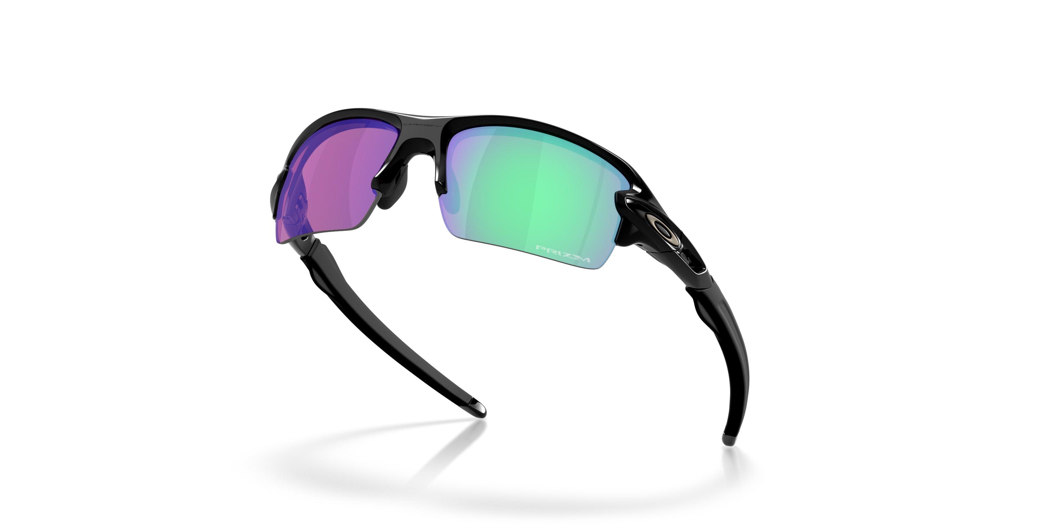 Oakley Flax 2.0 S Prizm Golf Sunglasses - Polished Black - BLACK/GREEN Thumbnail View 4