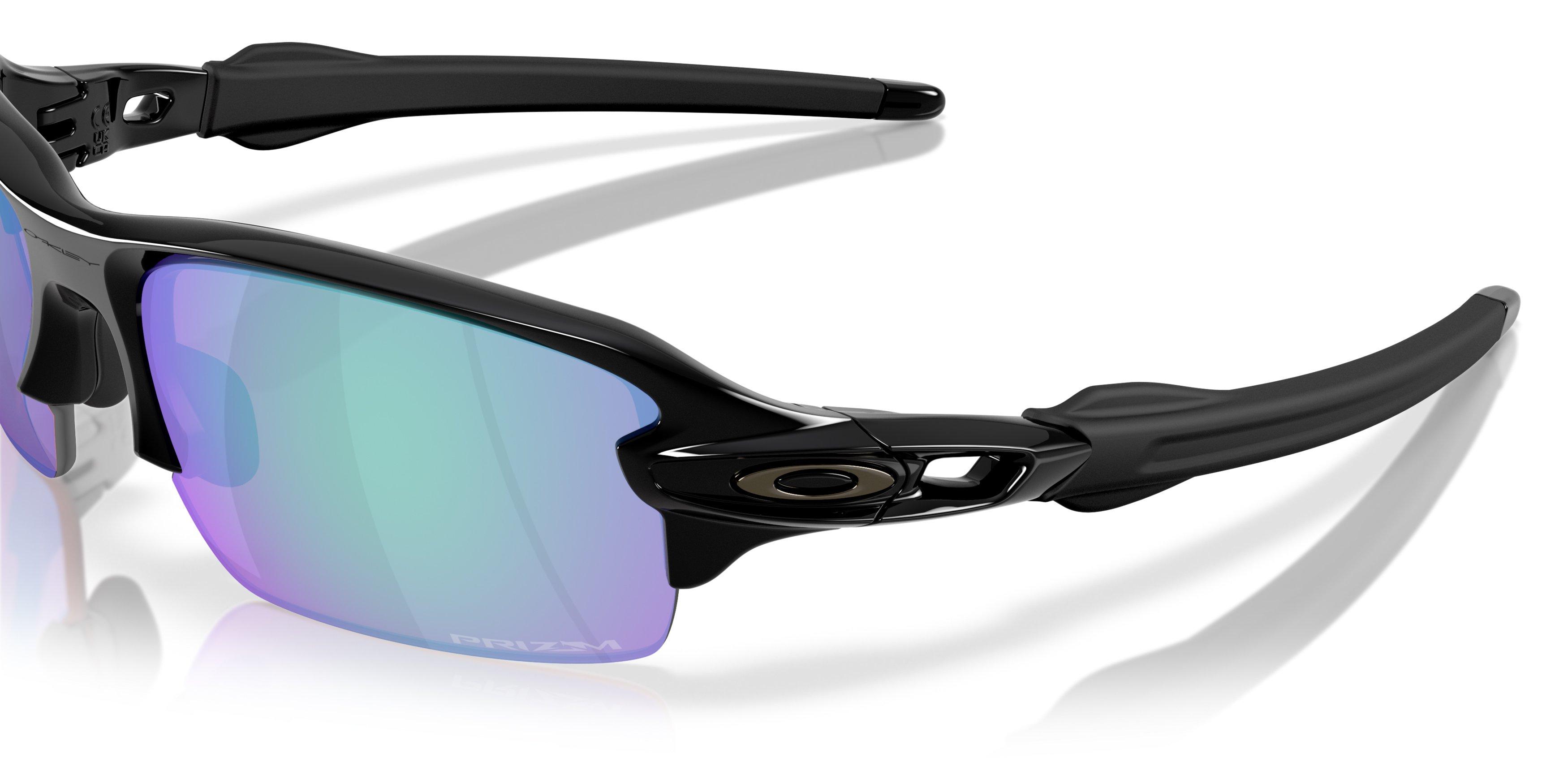 Oakley Flax 2.0 S Prizm Golf Sunglasses - Polished Black - BLACK/GREEN Thumbnail View 5