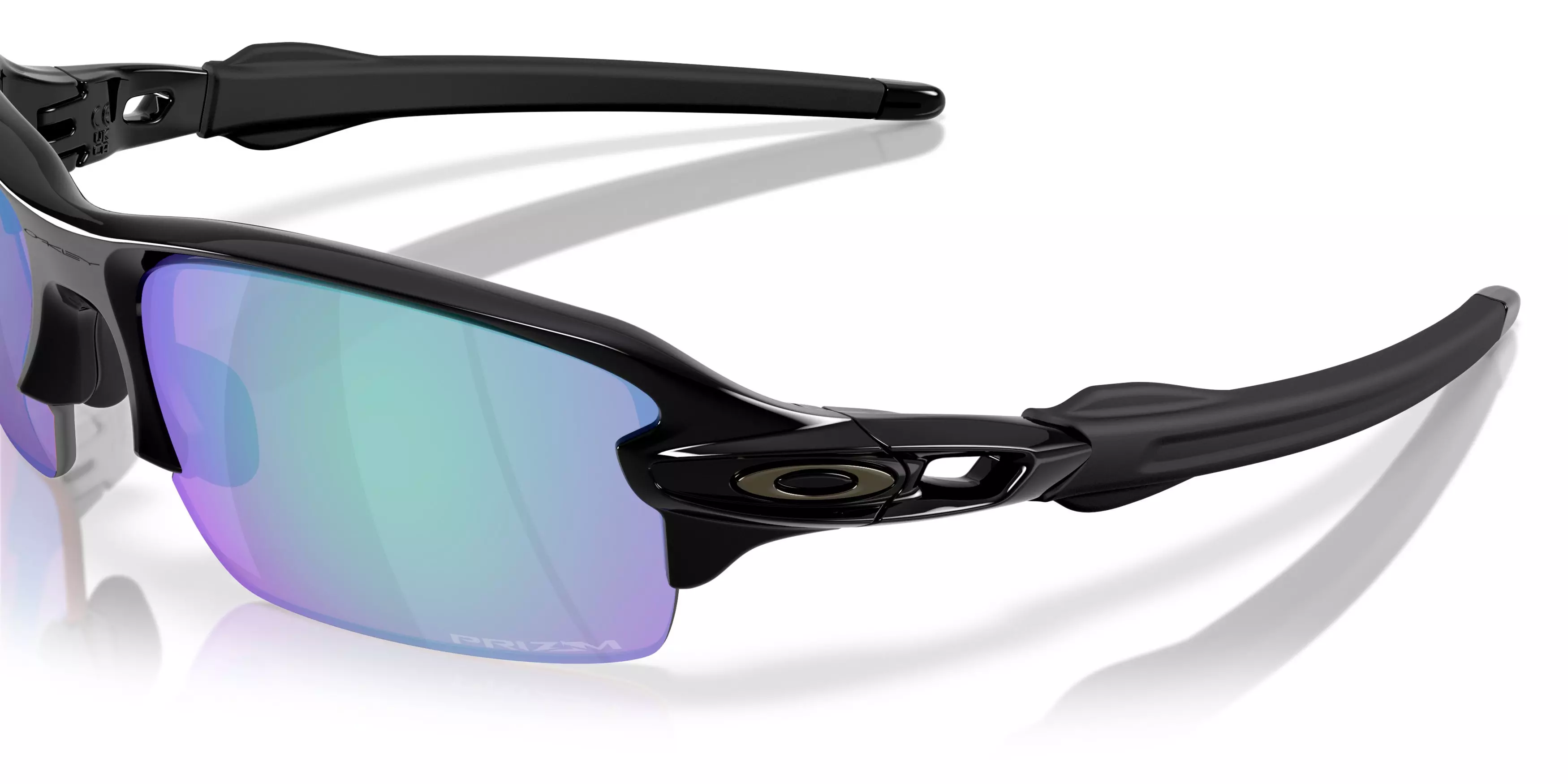 Oakley Flax 2.0 S Prizm Golf Sunglasses - Polished Black - BLACK/GREEN