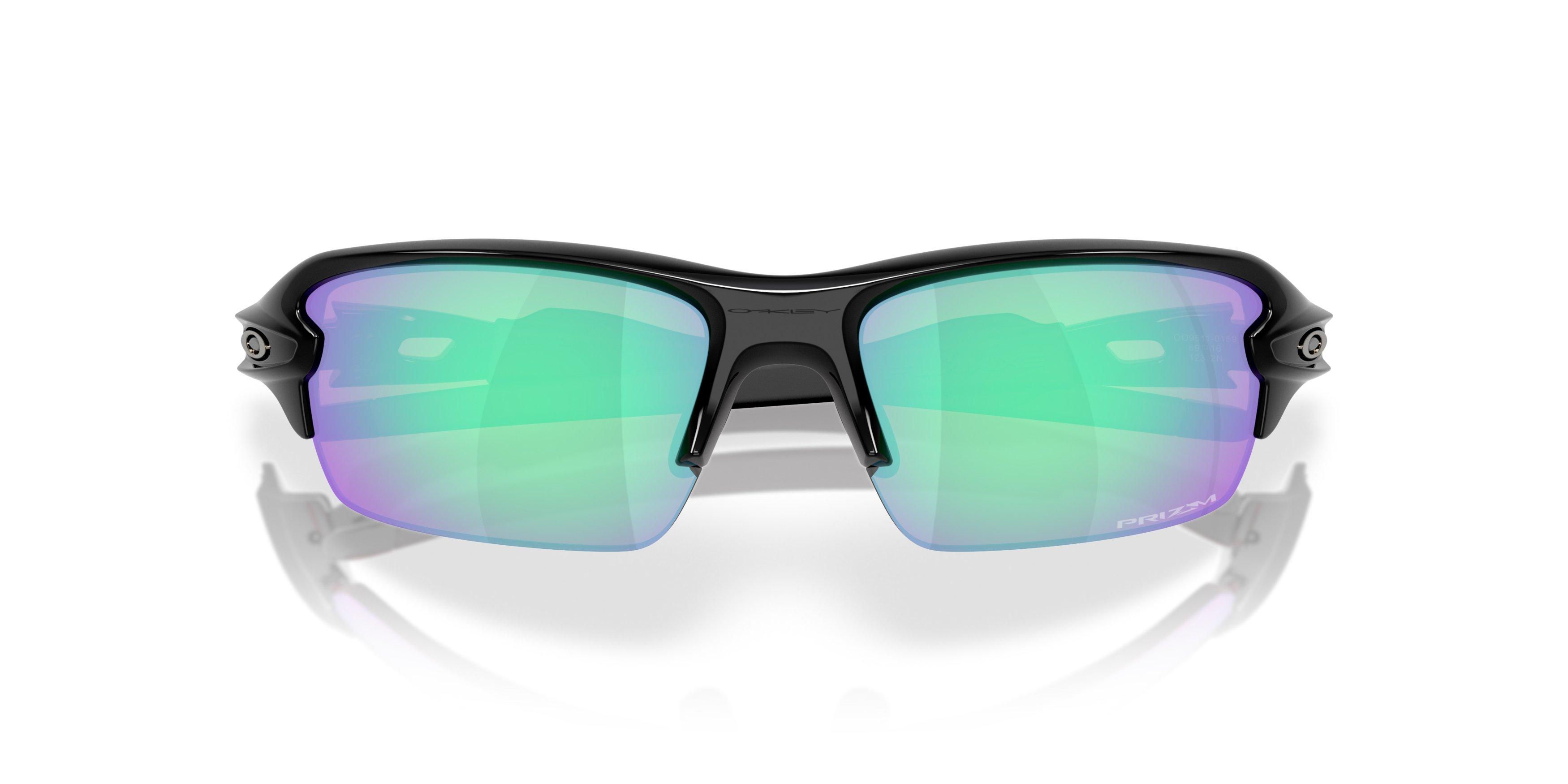 Oakley Flax 2.0 S Prizm Golf Sunglasses - Polished Black - BLACK/GREEN Thumbnail View 7