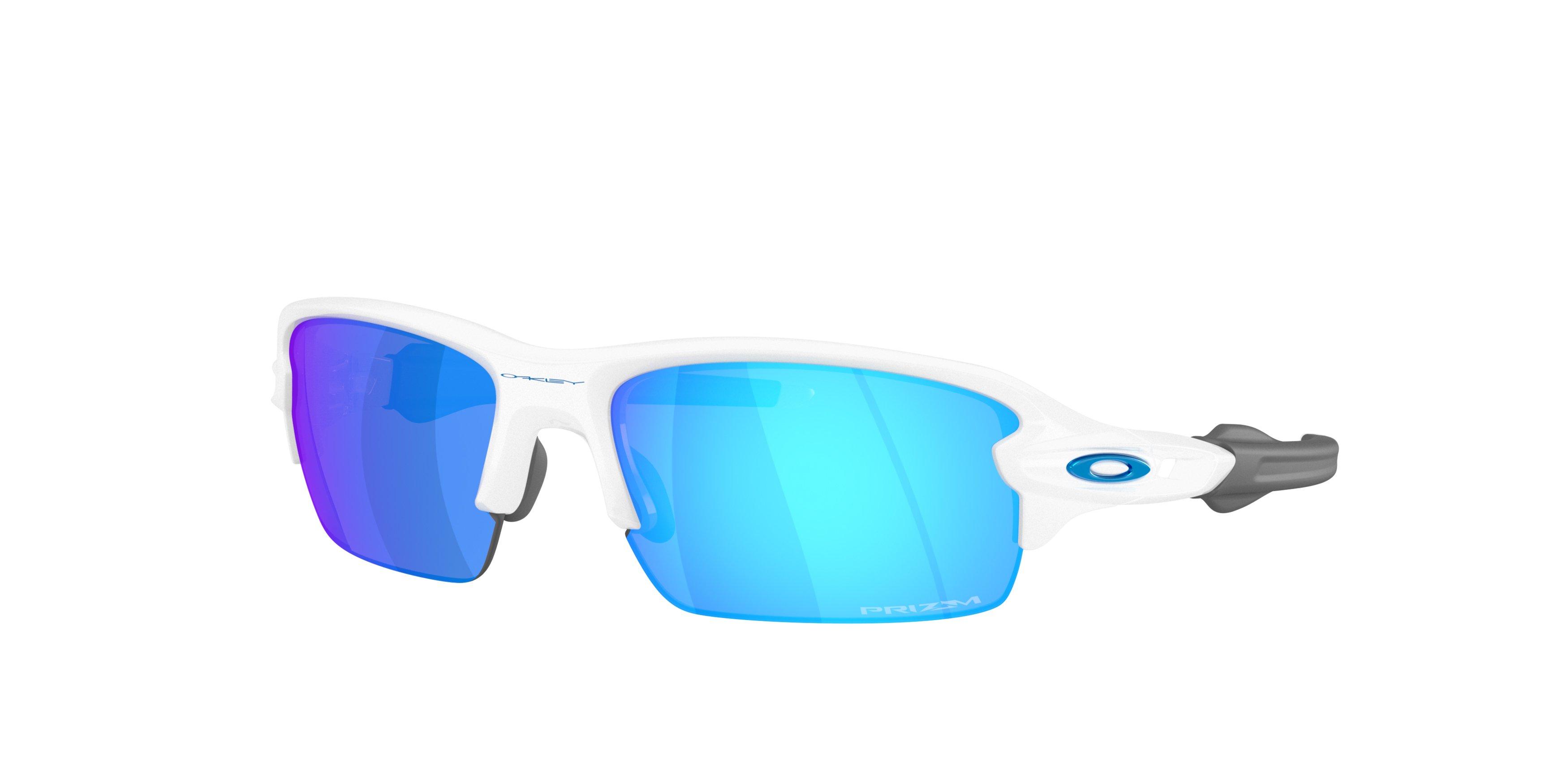 Oakley Flax 2.0 S Prizm Sapphire Sunglasses - Polished White - WHITE/BLUE Thumbnail View 1