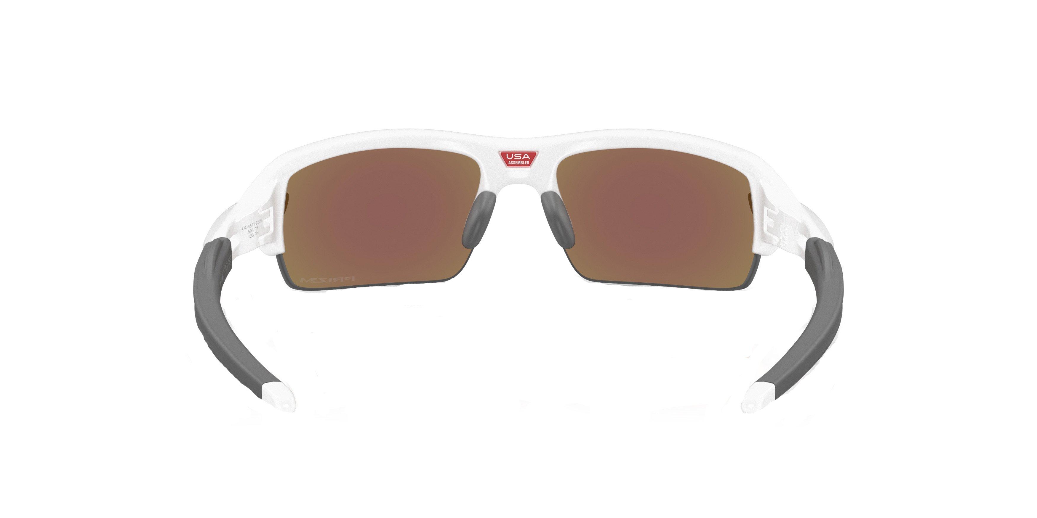 Oakley Flax 2.0 S Prizm Sapphire Sunglasses - Polished White - WHITE/BLUE Thumbnail View 2