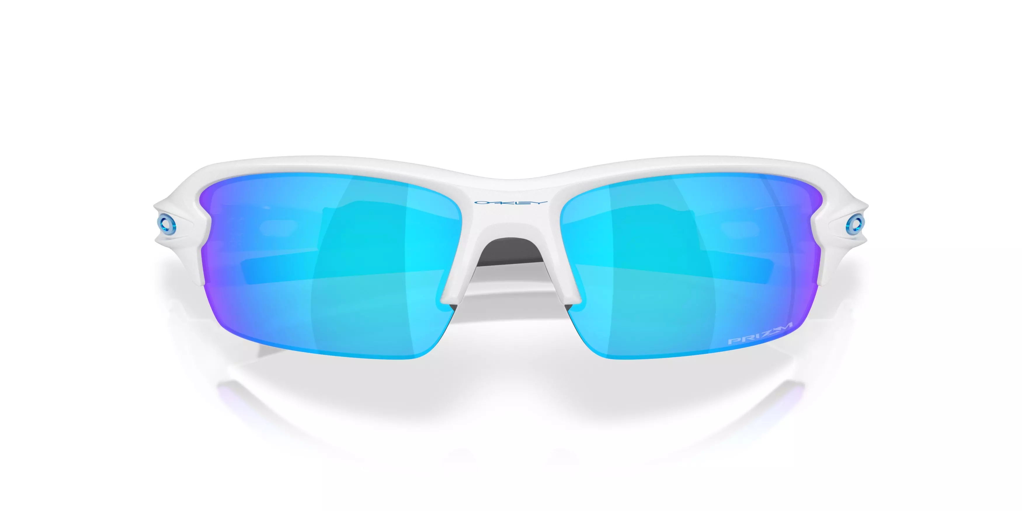 Oakley Flax 2.0 S Prizm Sapphire Sunglasses - Polished White - WHITE/BLUE