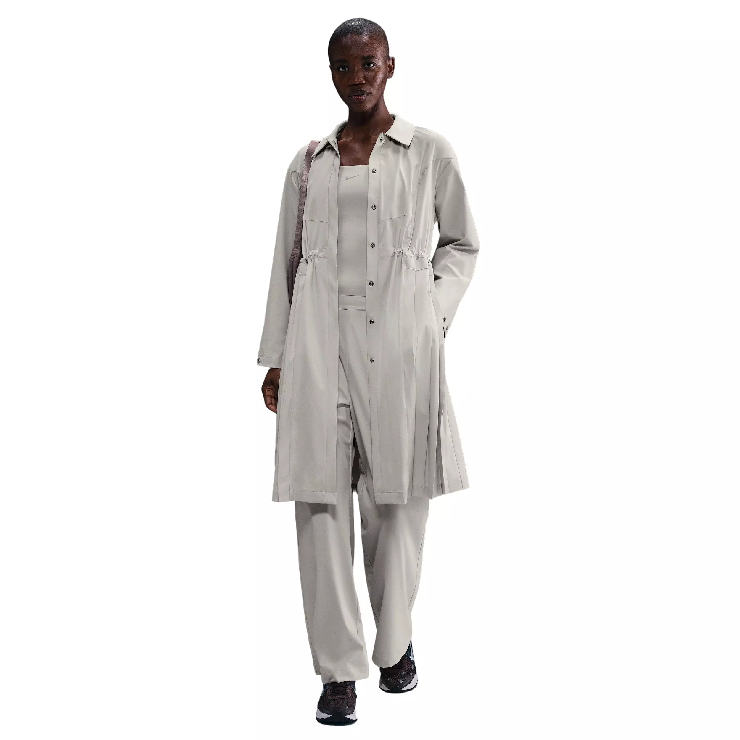 Nike Women's 24.7 PerfectStretch Dri-FIT Oversized Trench Coat - Lt Brown - LT BROWN