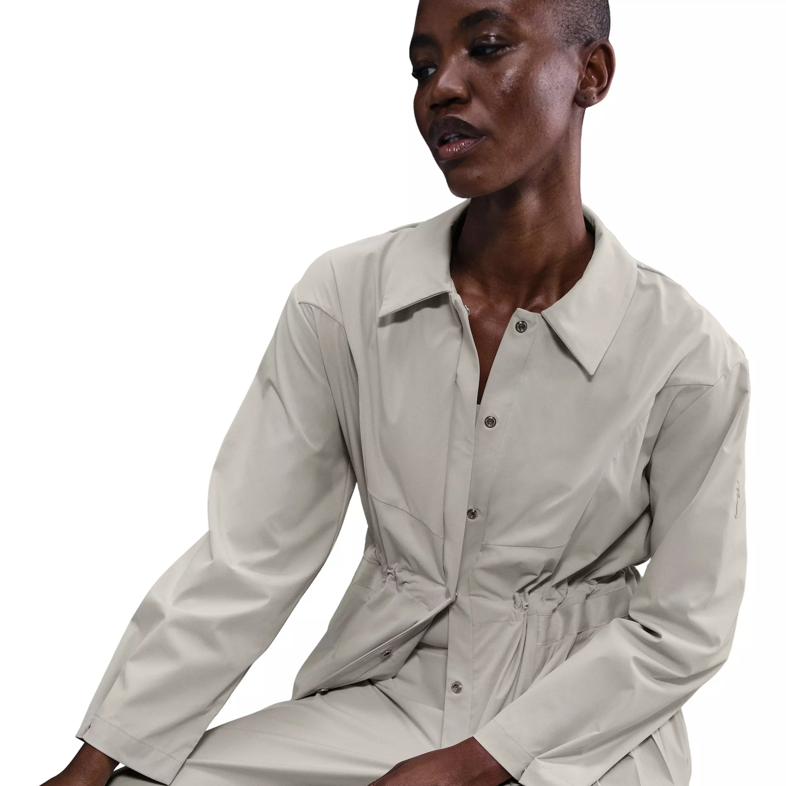 Nike Women's 24.7 PerfectStretch Dri-FIT Oversized Trench Coat - Lt Brown - LT BROWN