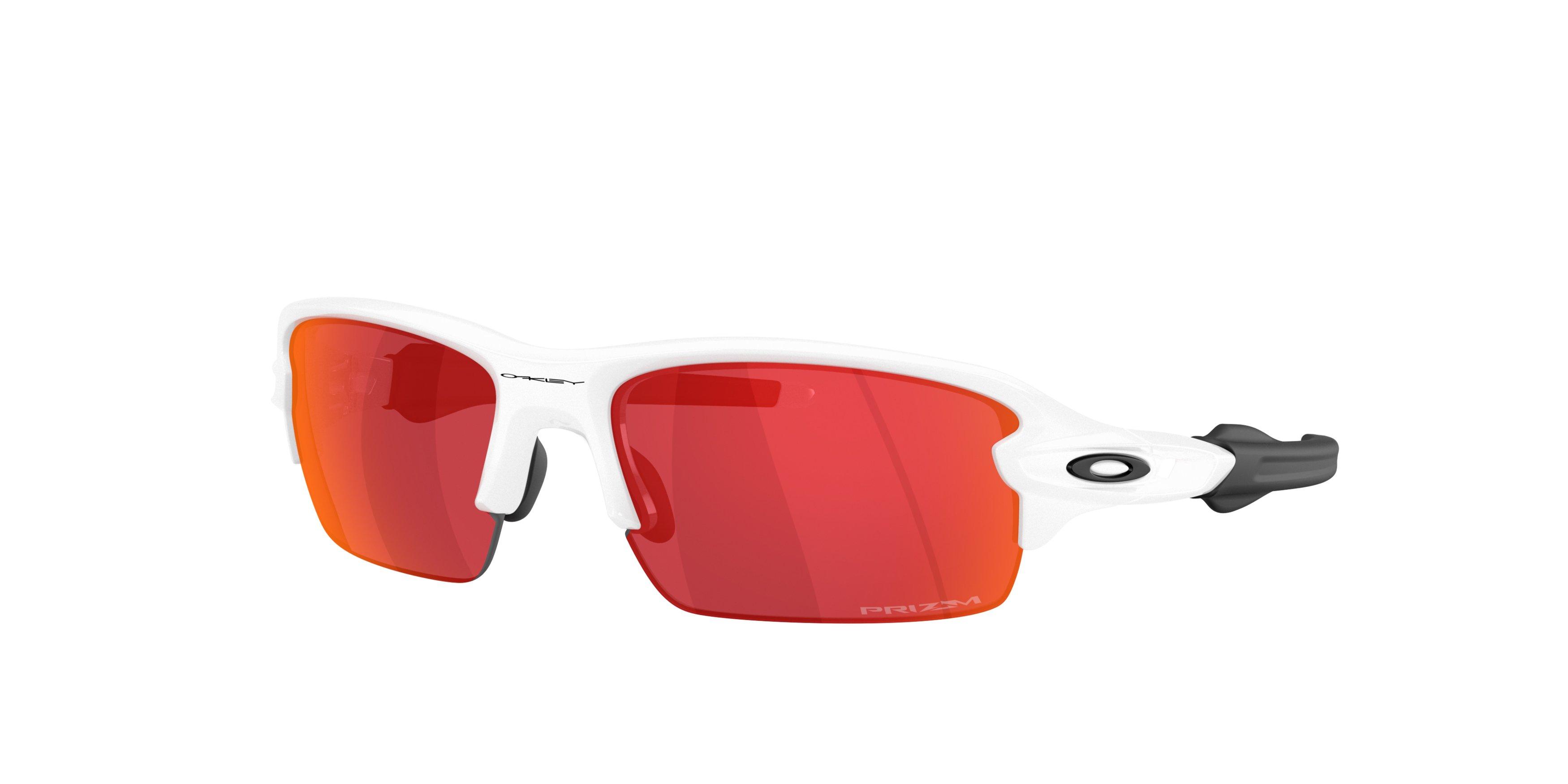 Oakley Flax 2.0 S Prizm Field Sunglasses - Polished White - WHITE/RED Thumbnail View 1