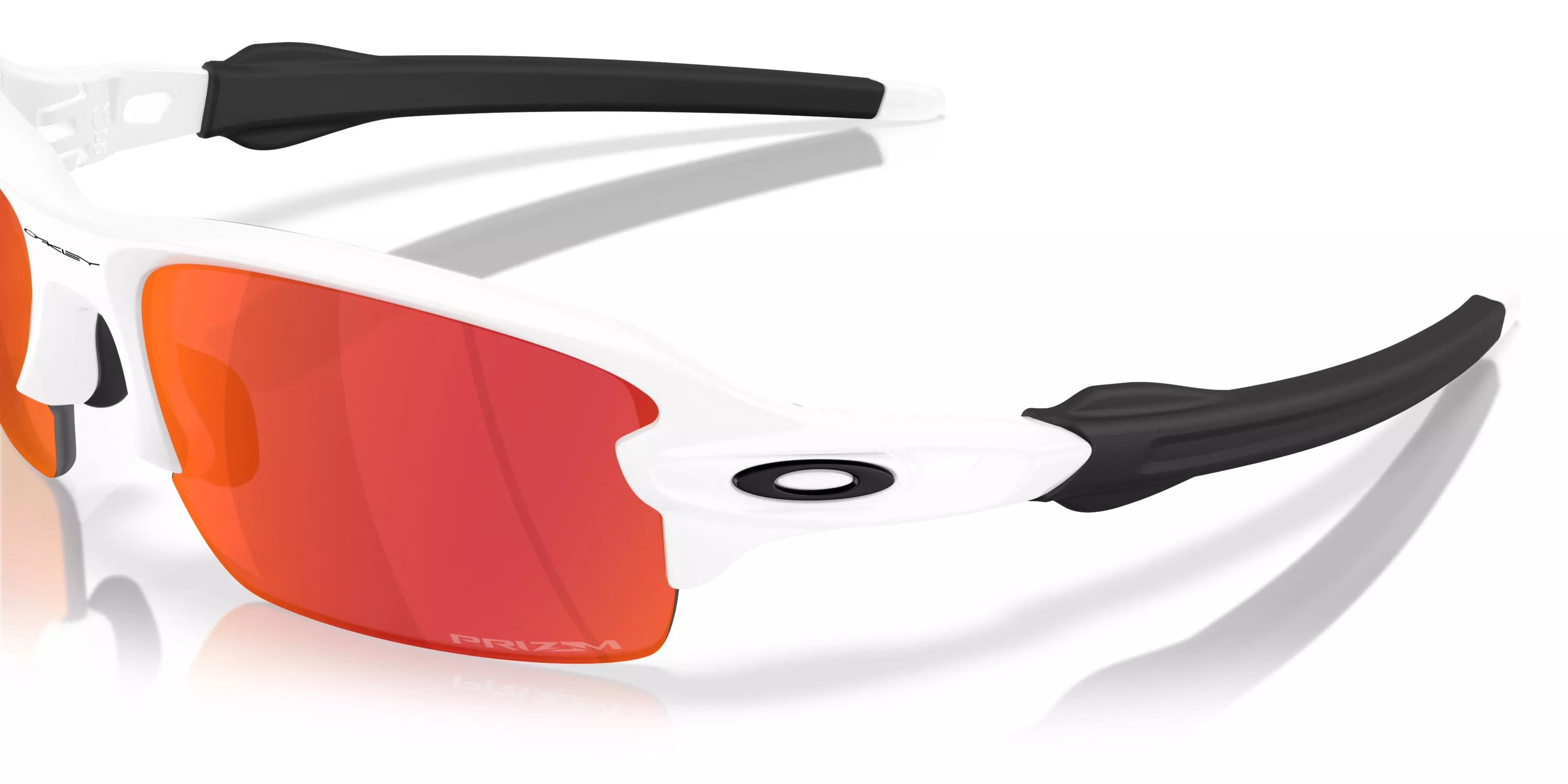 Oakley Flax 2.0 S Prizm Field Sunglasses - Polished White - WHITE/RED