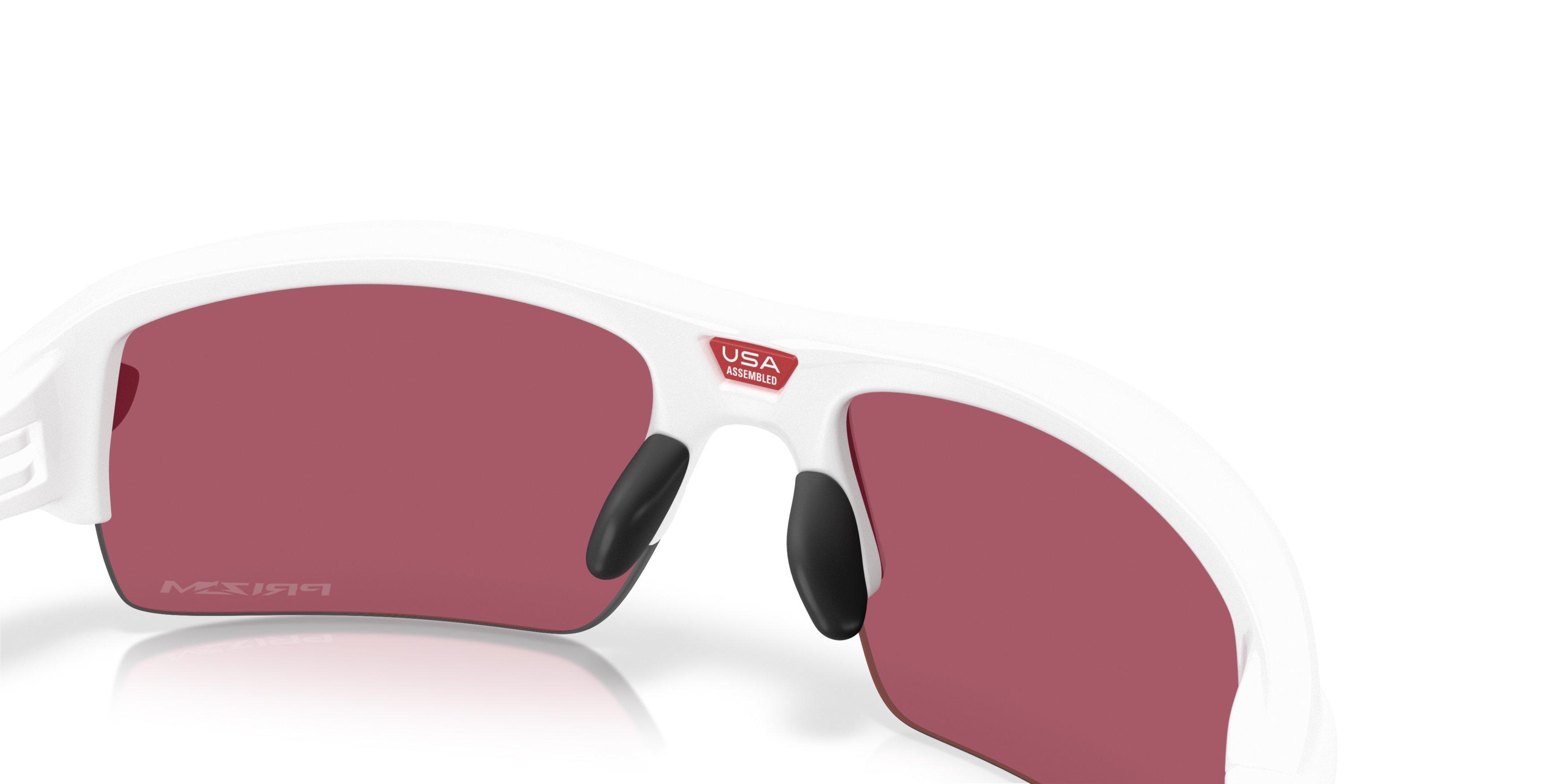 Oakley Flax 2.0 S Prizm Field Sunglasses - Polished White - WHITE/RED Thumbnail View 6