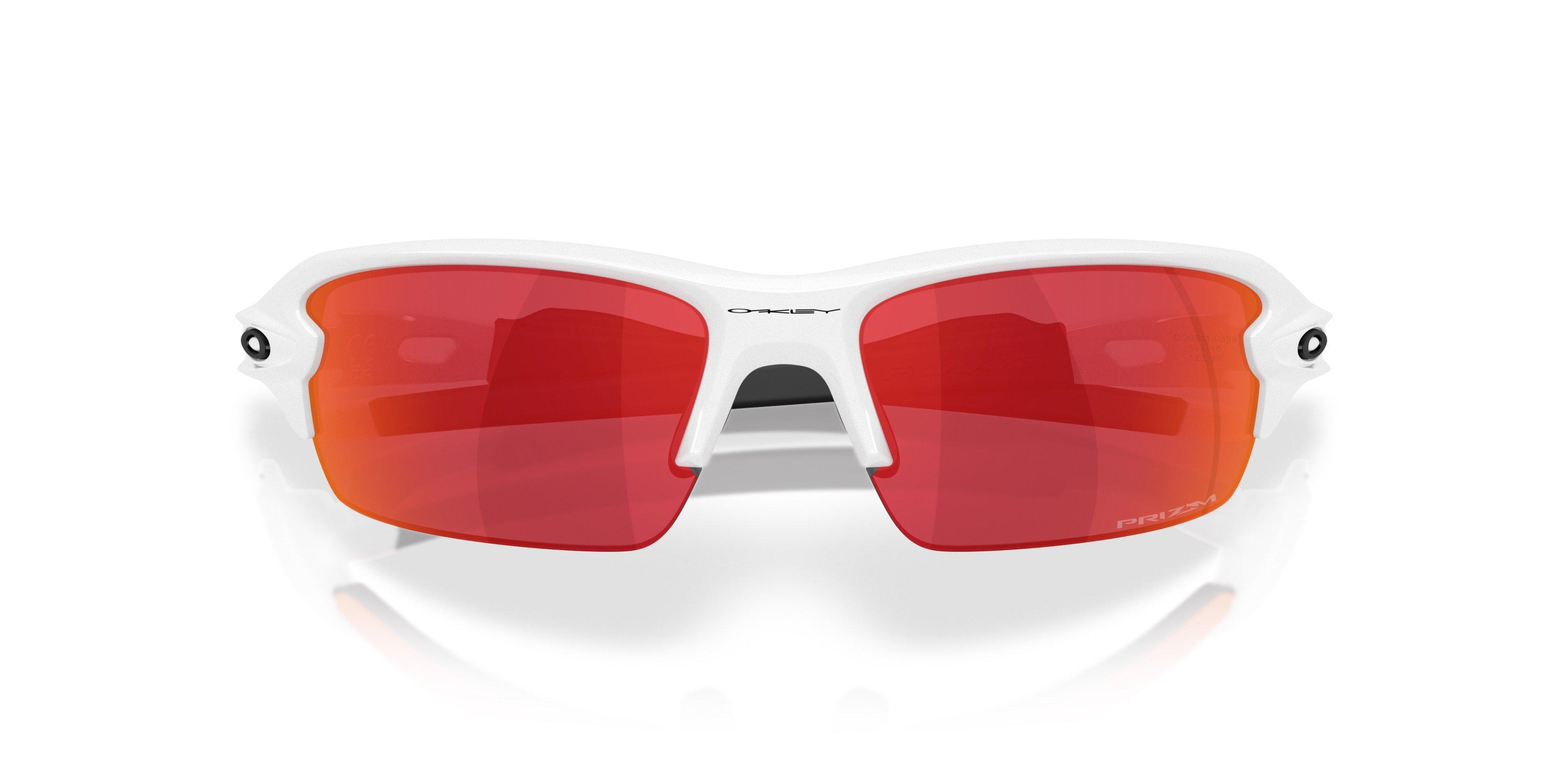 Oakley Flax 2.0 S Prizm Field Sunglasses - Polished White - WHITE/RED Thumbnail View 7