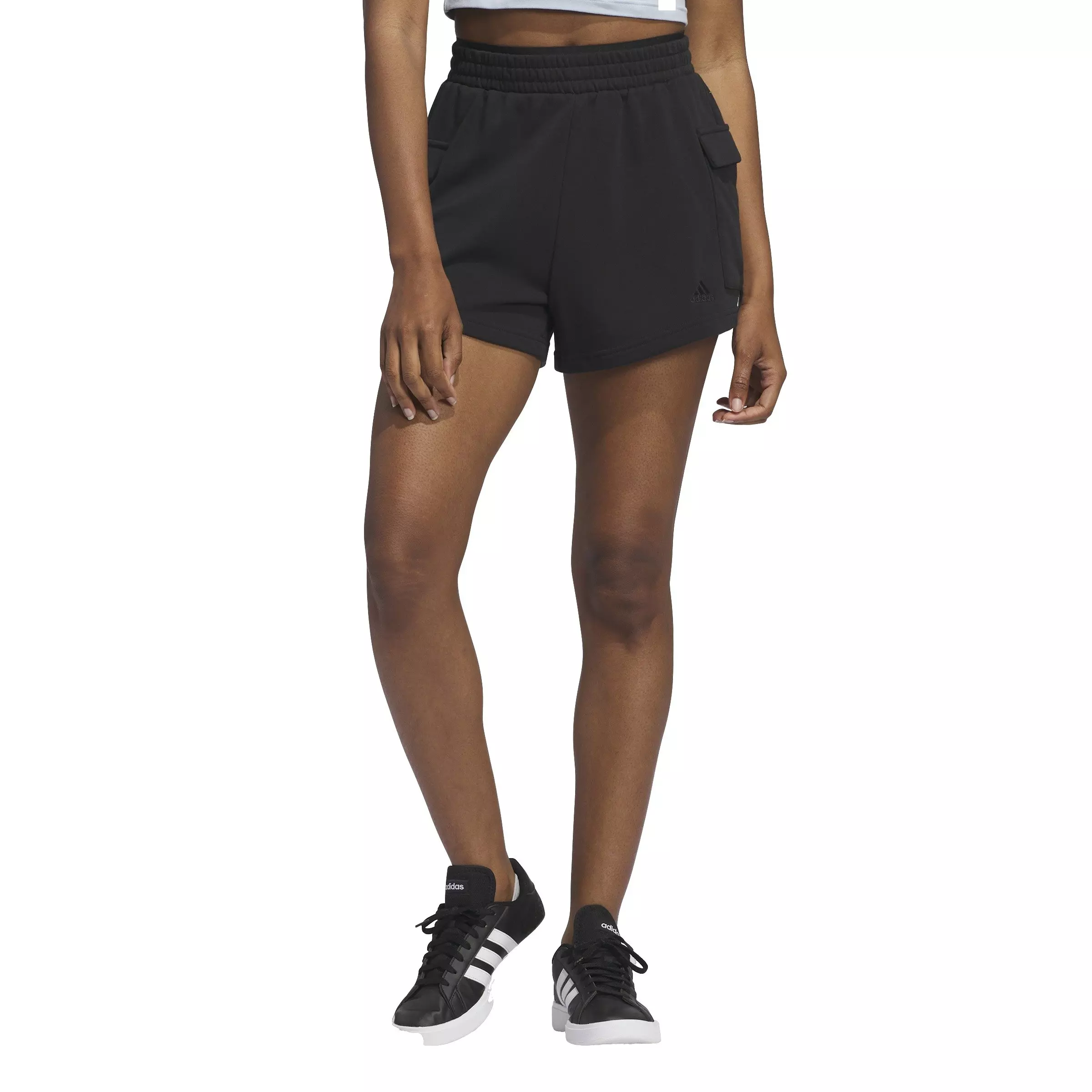 adidas Women's Solid Cargo Shorts -Black - BLACK