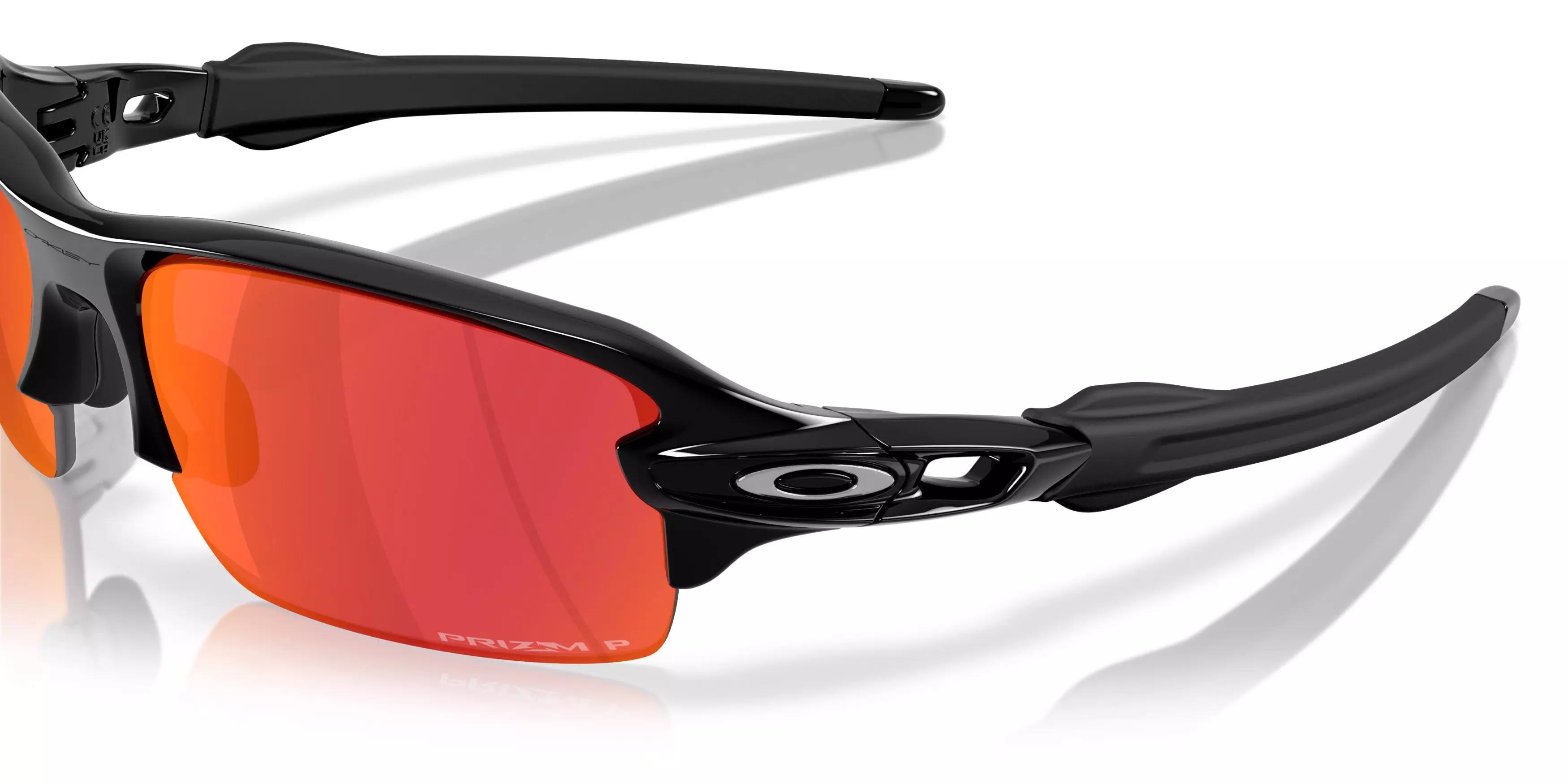 Oakley Flax 2.0 S Prizm Black Polarized Sunglasses - Polished Black - BLACK/GREY