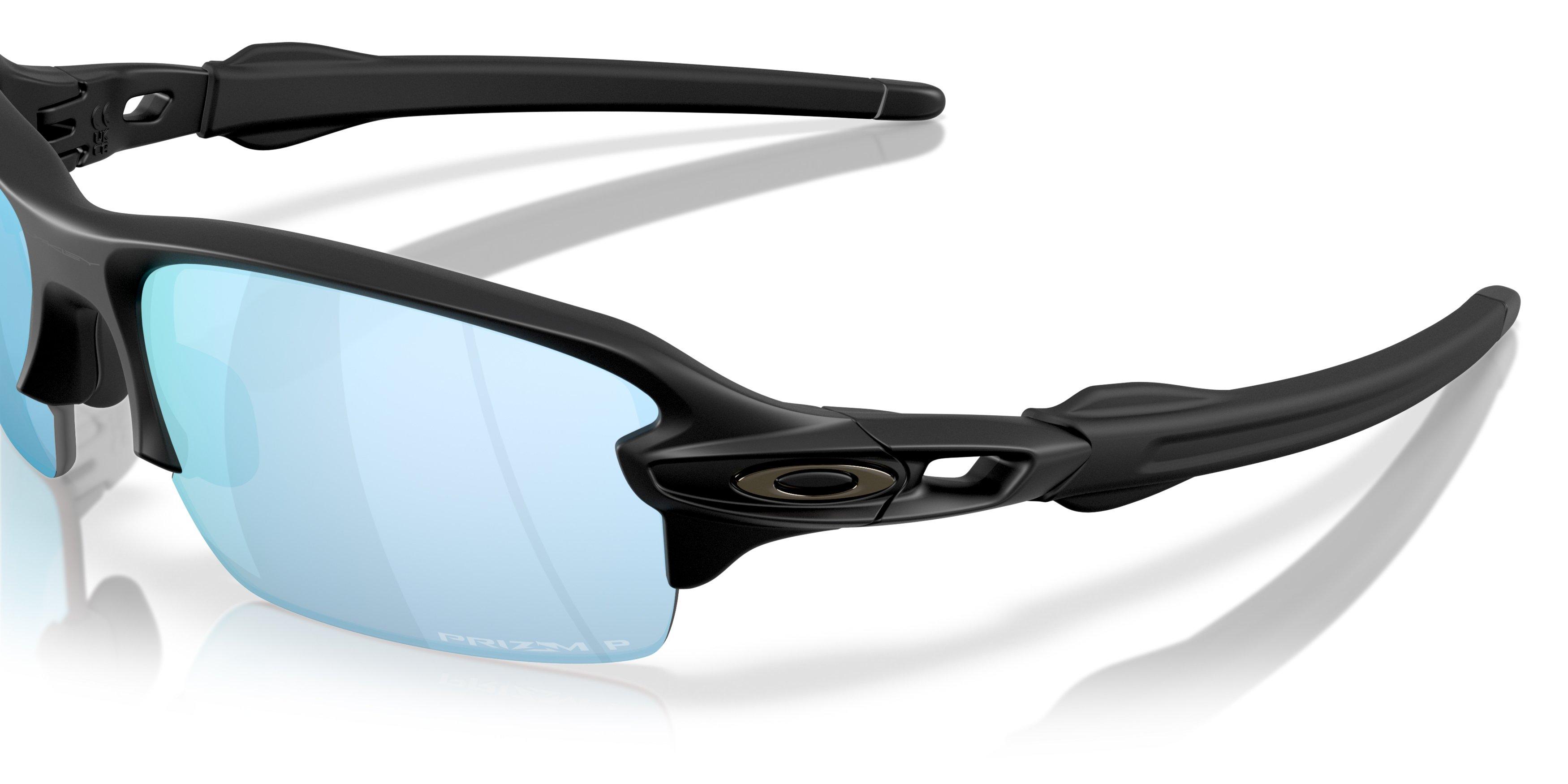 Oakley Flax 2.0 S Prizm Deep Water Polarized Sunglasses - Matte Black - BLACK/BLUE Thumbnail View 5