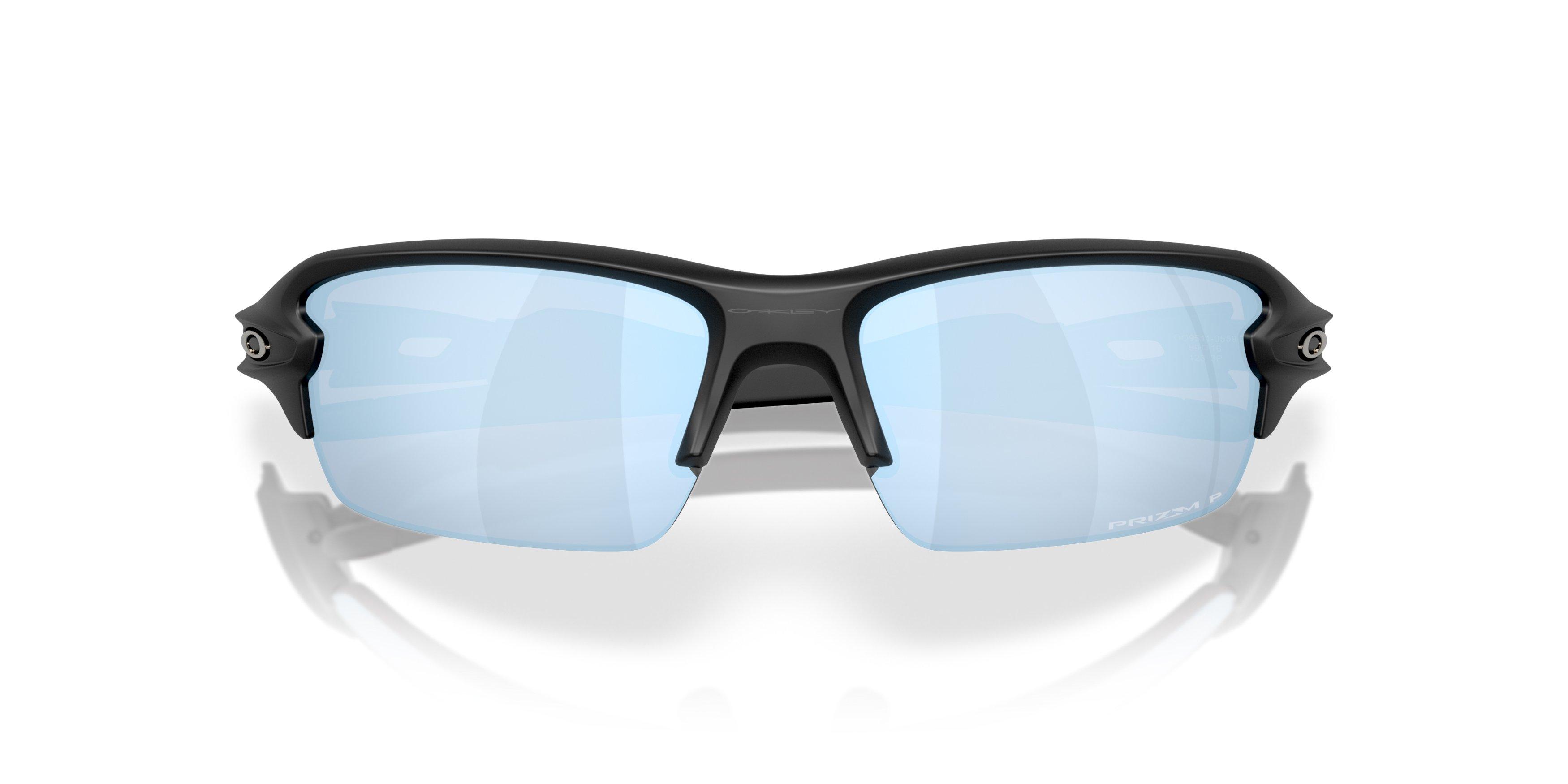 Oakley Flax 2.0 S Prizm Deep Water Polarized Sunglasses - Matte Black - BLACK/BLUE Thumbnail View 7
