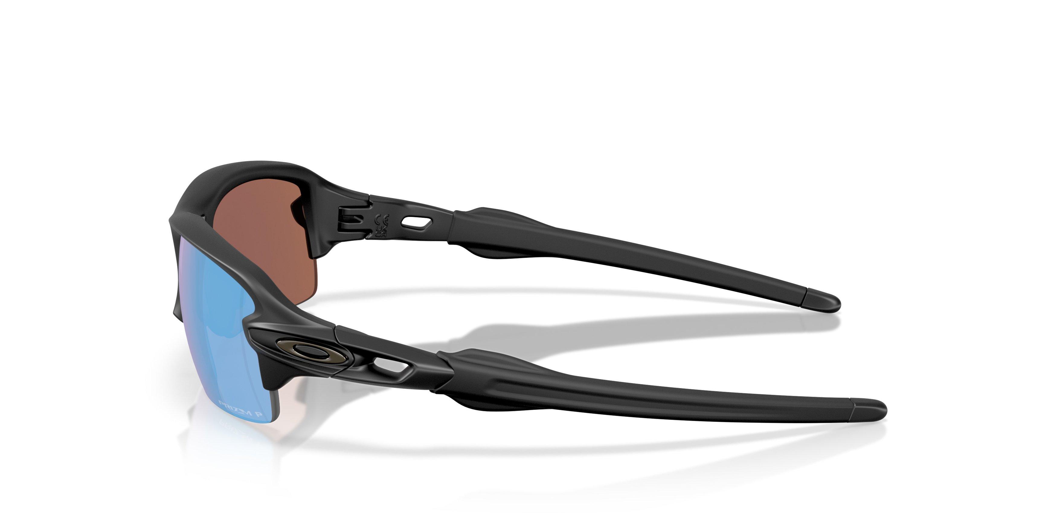 Oakley Flax 2.0 S Prizm Deep Water Polarized Sunglasses - Matte Black - BLACK/BLUE Thumbnail View 8