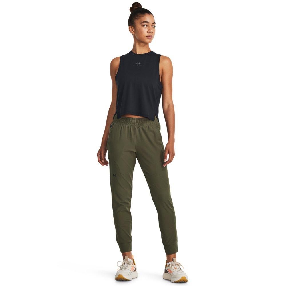 Under Armour Women's Plus Unstoppable Joggers - GREEN Thumbnail View 3