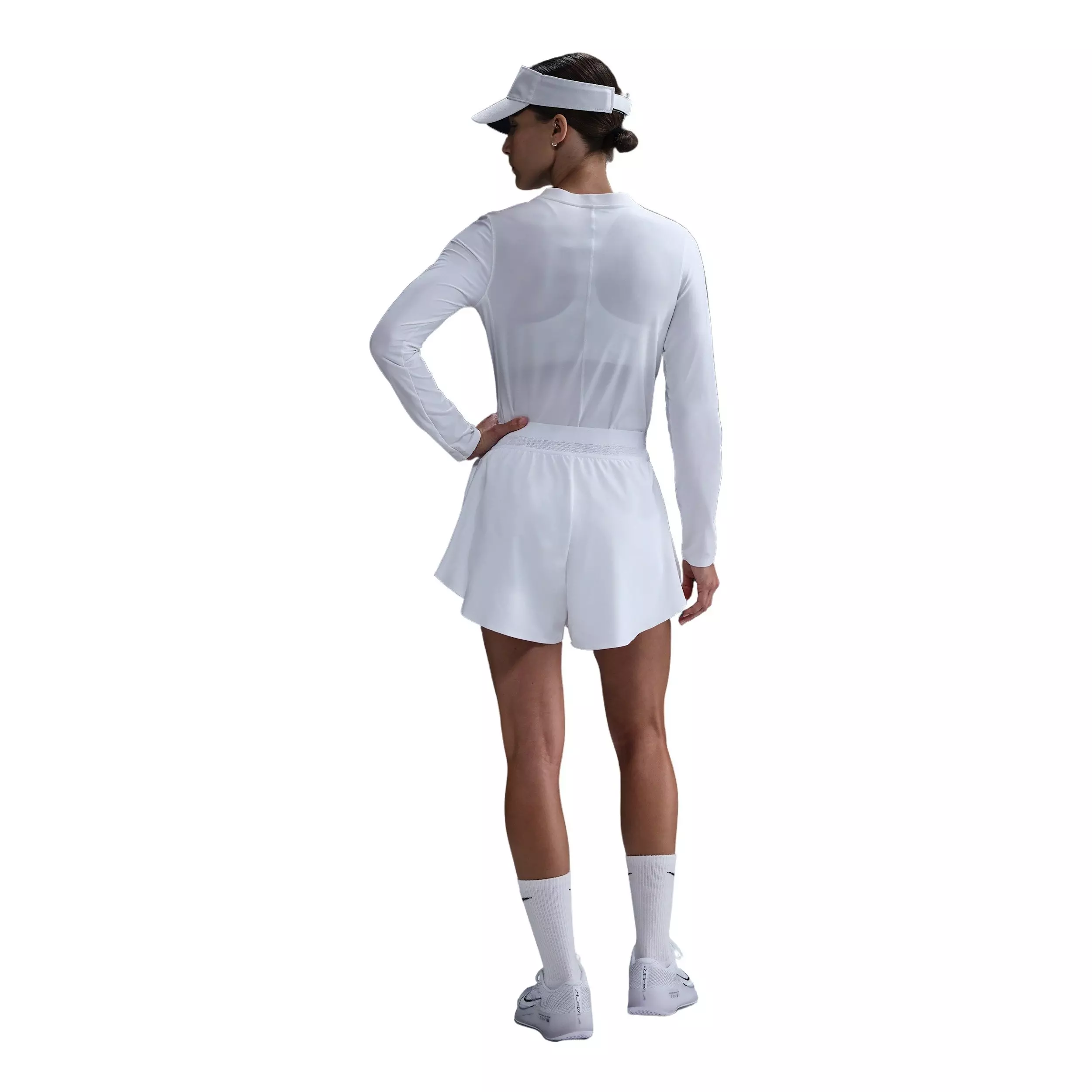 Nike Women's Court Advantage Dri-FIT Mid-Layer Tennis Top - White - WHITE