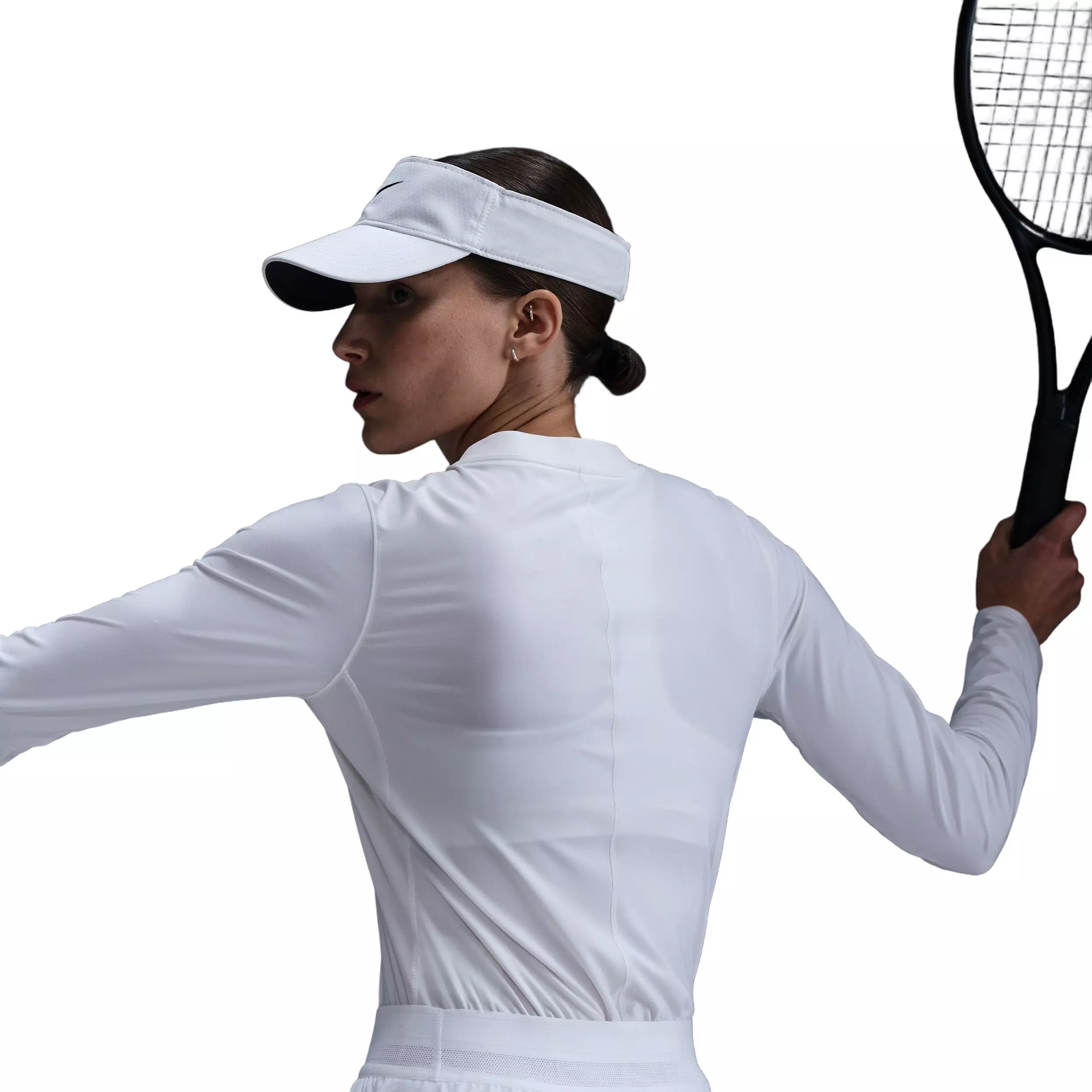 Nike Women's Court Advantage Dri-FIT Mid-Layer Tennis Top - White - WHITE