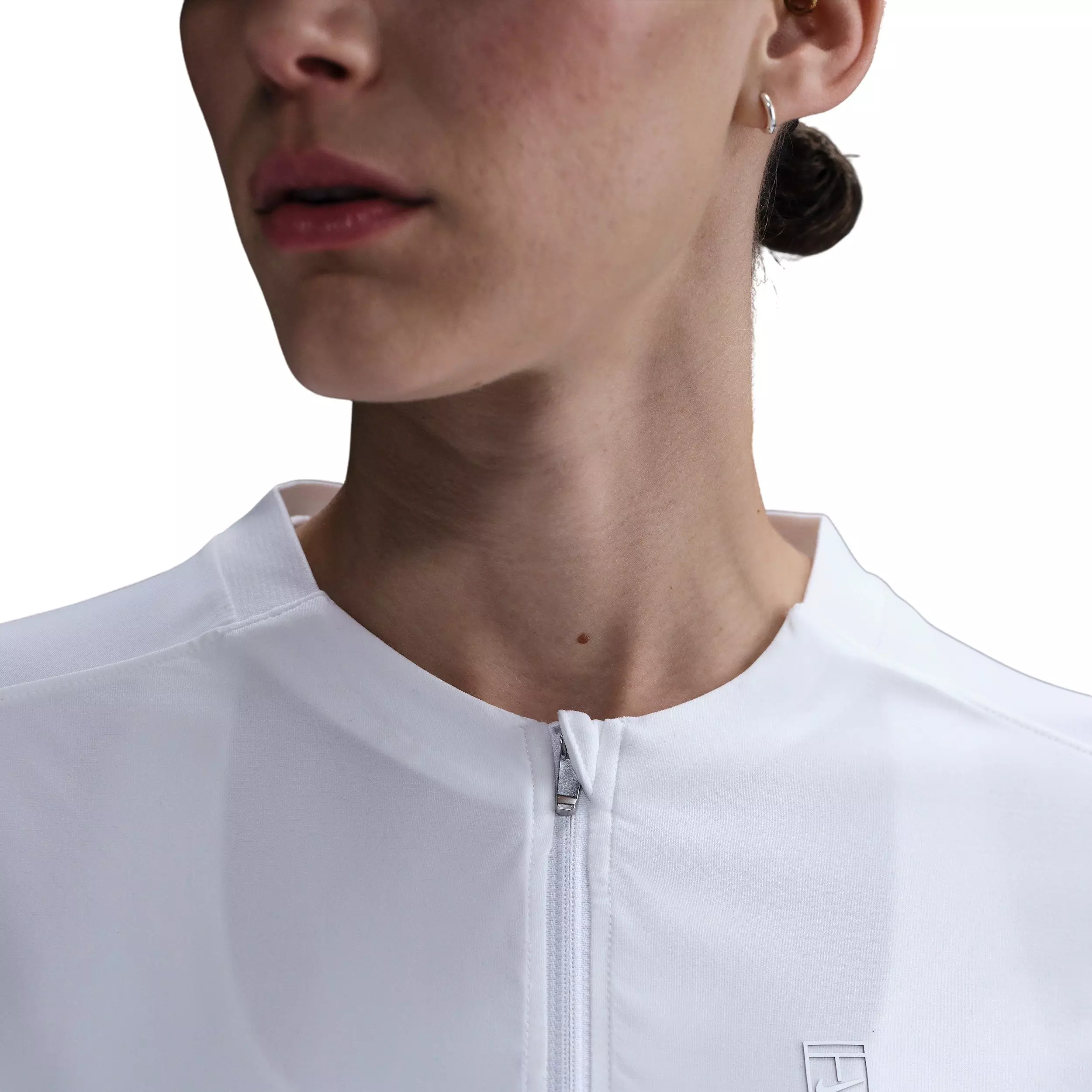 Nike Women's Court Advantage Dri-FIT Mid-Layer Tennis Top -White - WHITE