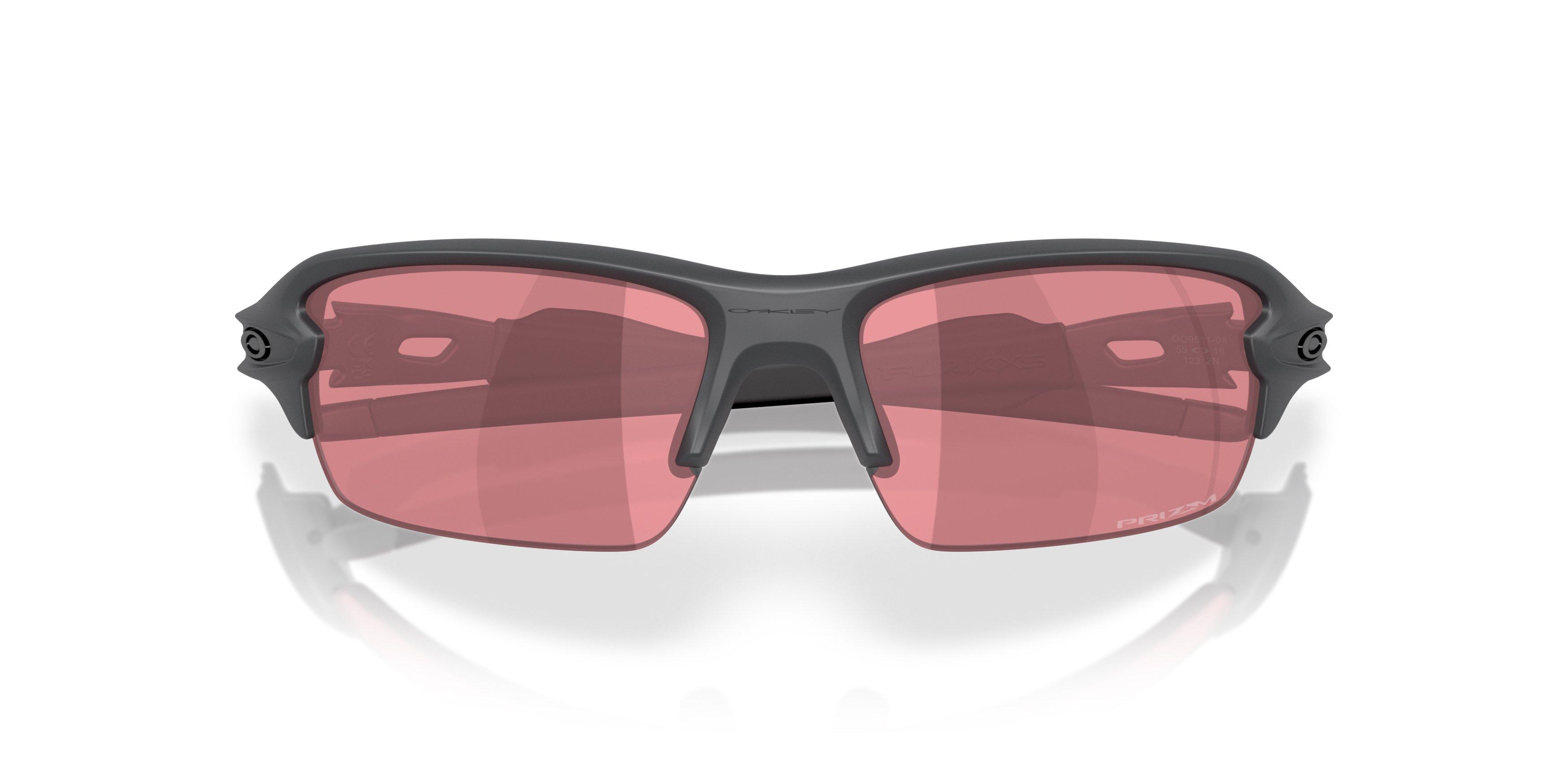 Oakley Flax 2.0 S Prizm Dark Golf Sunglasses - Matte Carbon - GREY/RED Thumbnail View 7