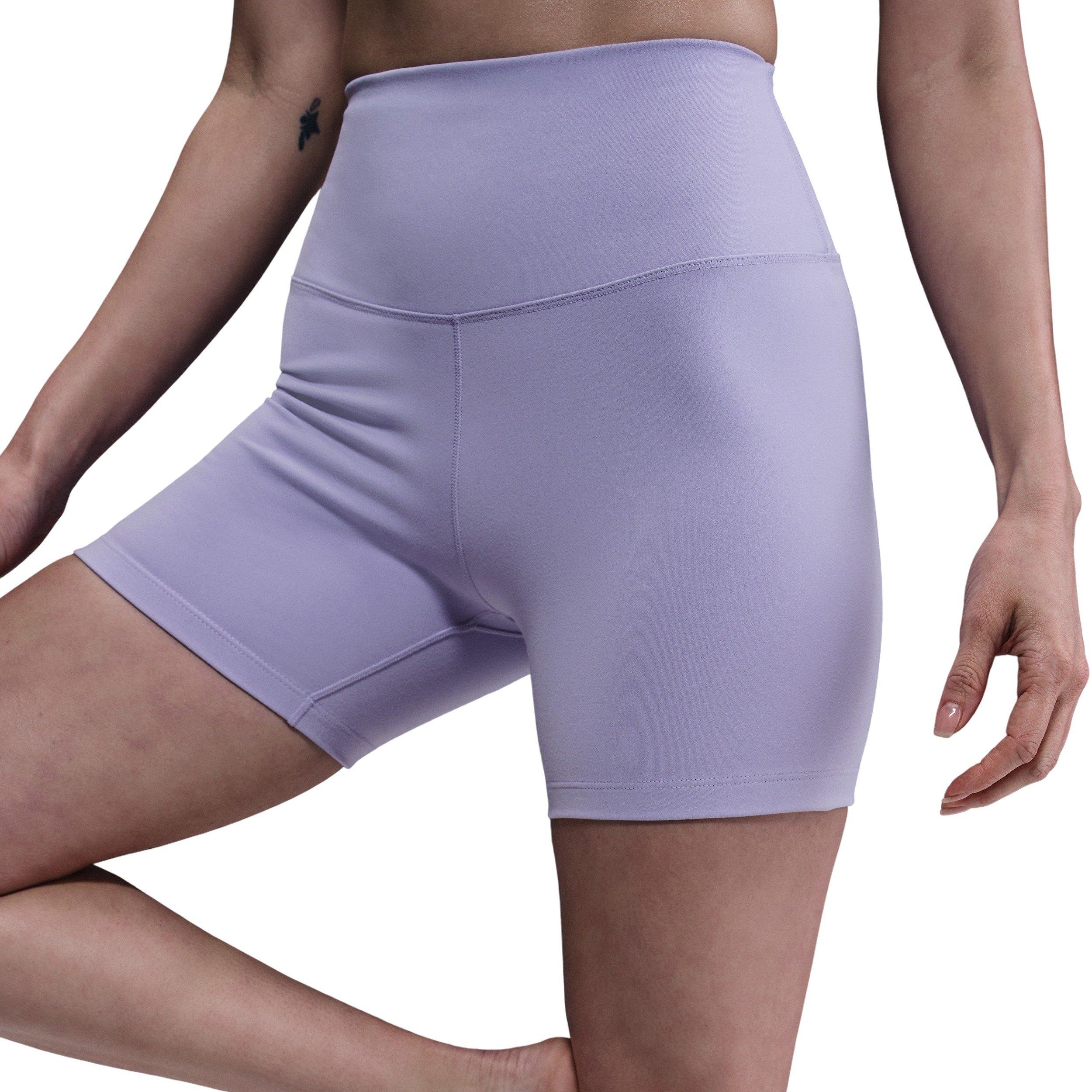 Nike Women's One High-Waisted 5" Biker Shorts -Lilac - LILAC/BLACK Thumbnail View 1