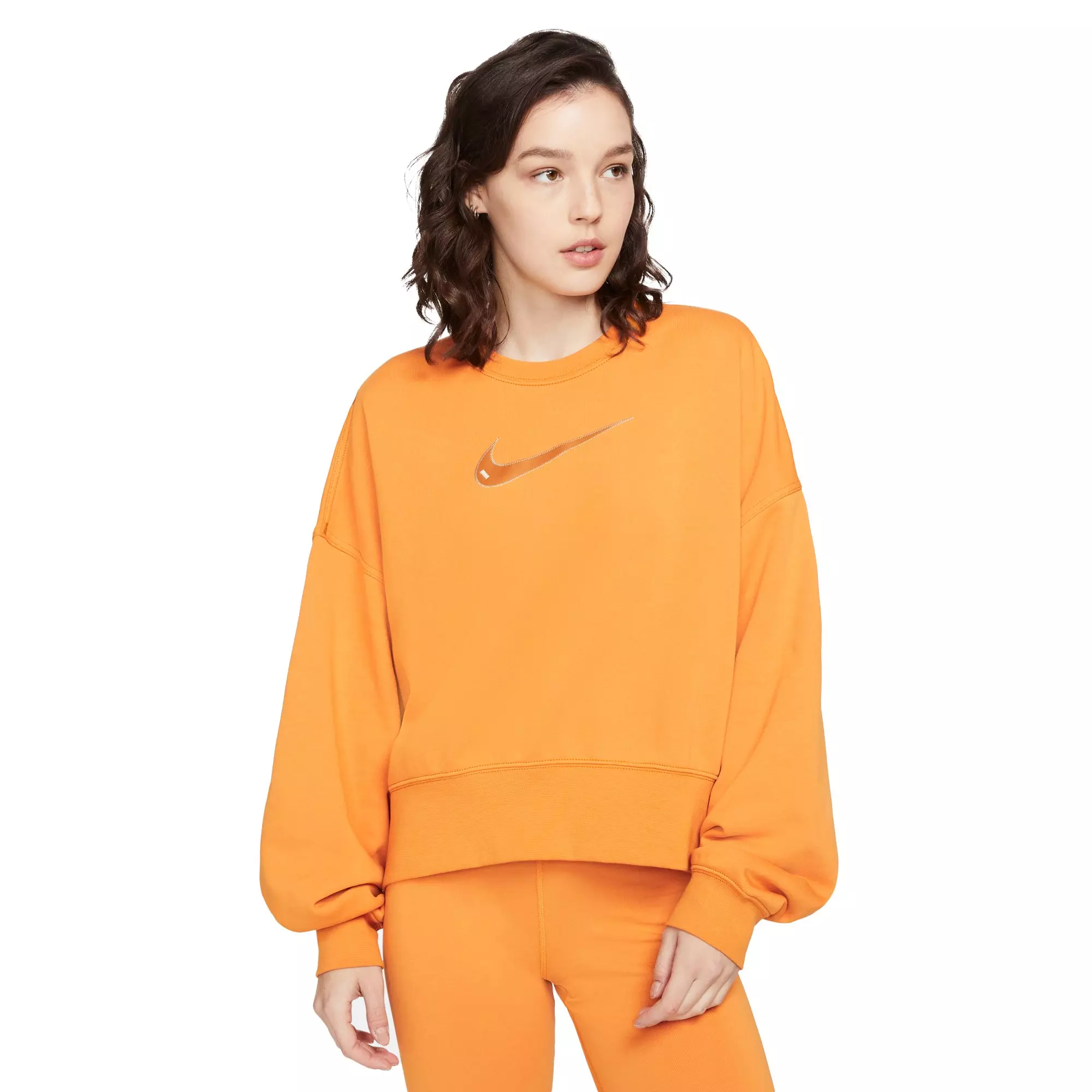 Nike Women's Sportswear Swoosh Cropped Crew Sweatshirt - BROWN