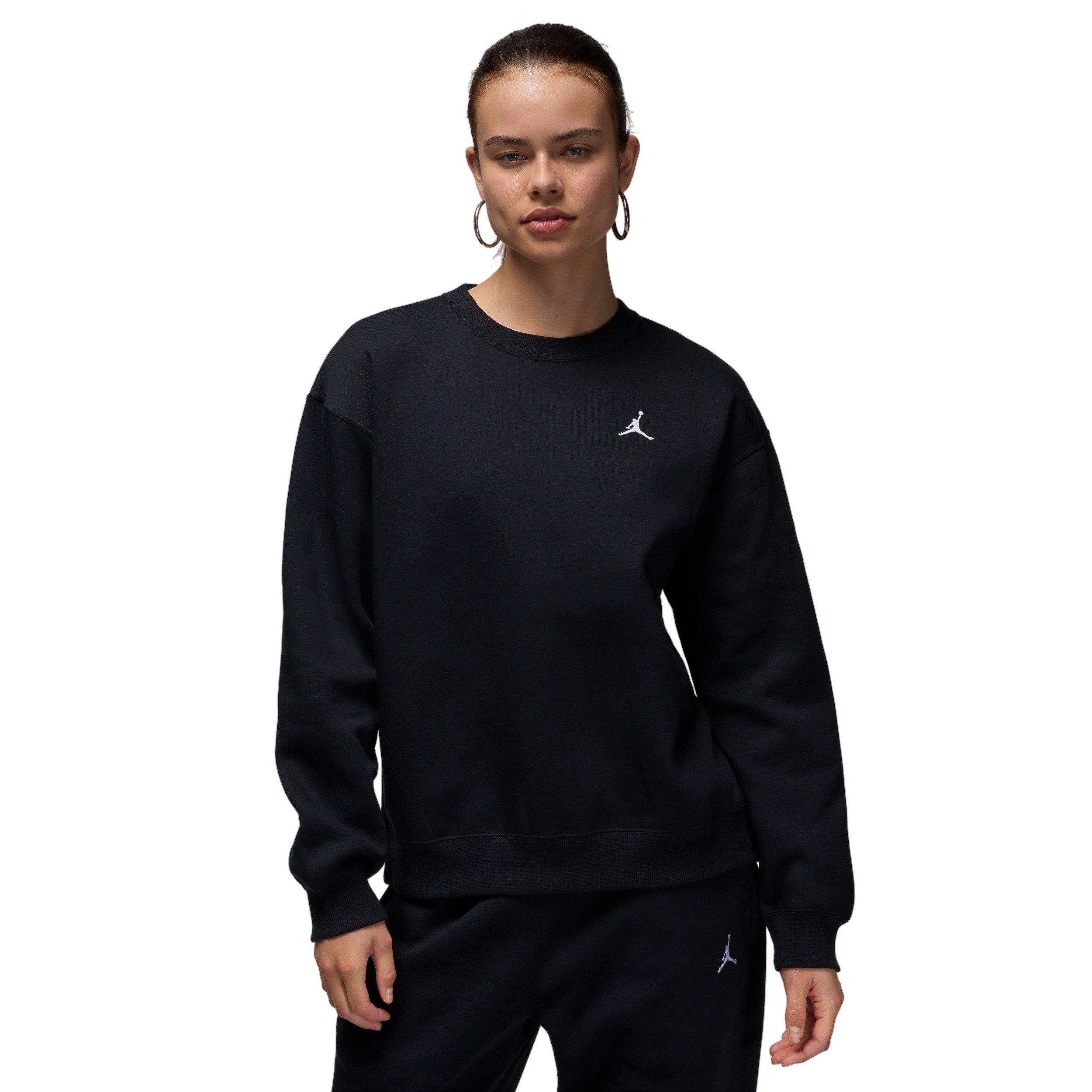 Jordan Women's Brooklyn Fleece Crew-Neck Sweatshirt -Black - BLACK/WHITE Thumbnail View 1