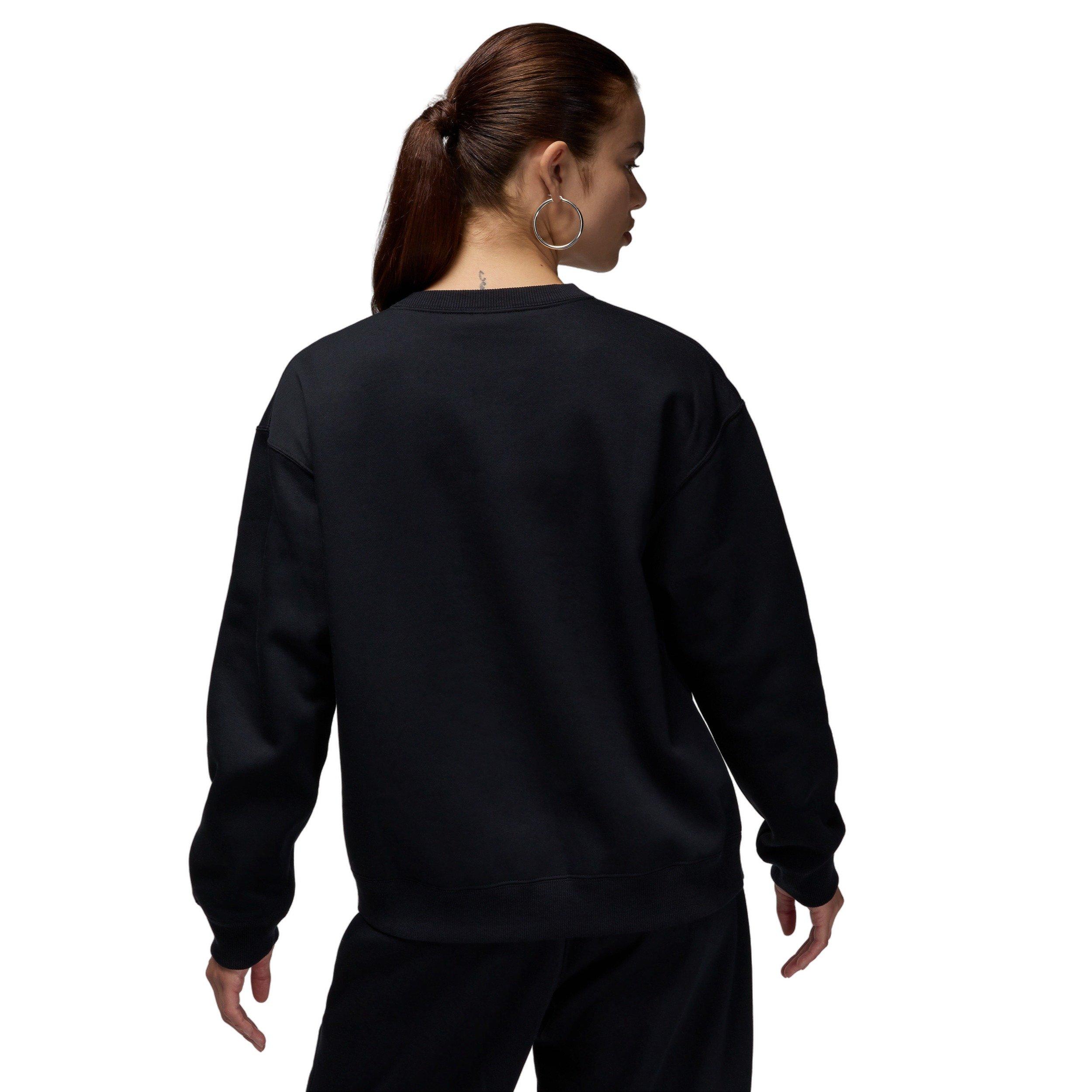 Jordan Women's Brooklyn Fleece Crew-Neck Sweatshirt -Black - BLACK/WHITE Thumbnail View 2