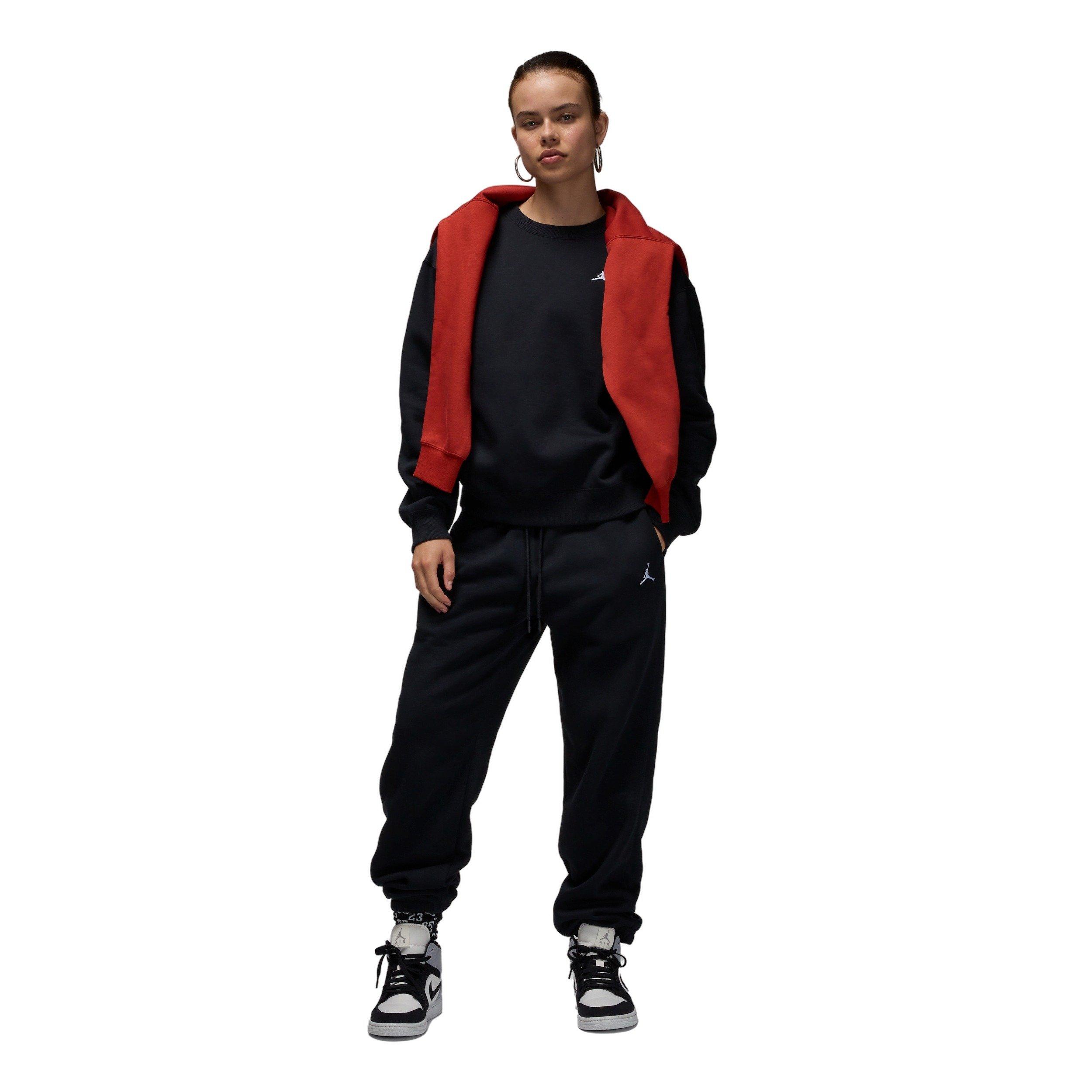 Jordan Women's Brooklyn Fleece Crew-Neck Sweatshirt - Black - BLACK/WHITE Thumbnail View 5