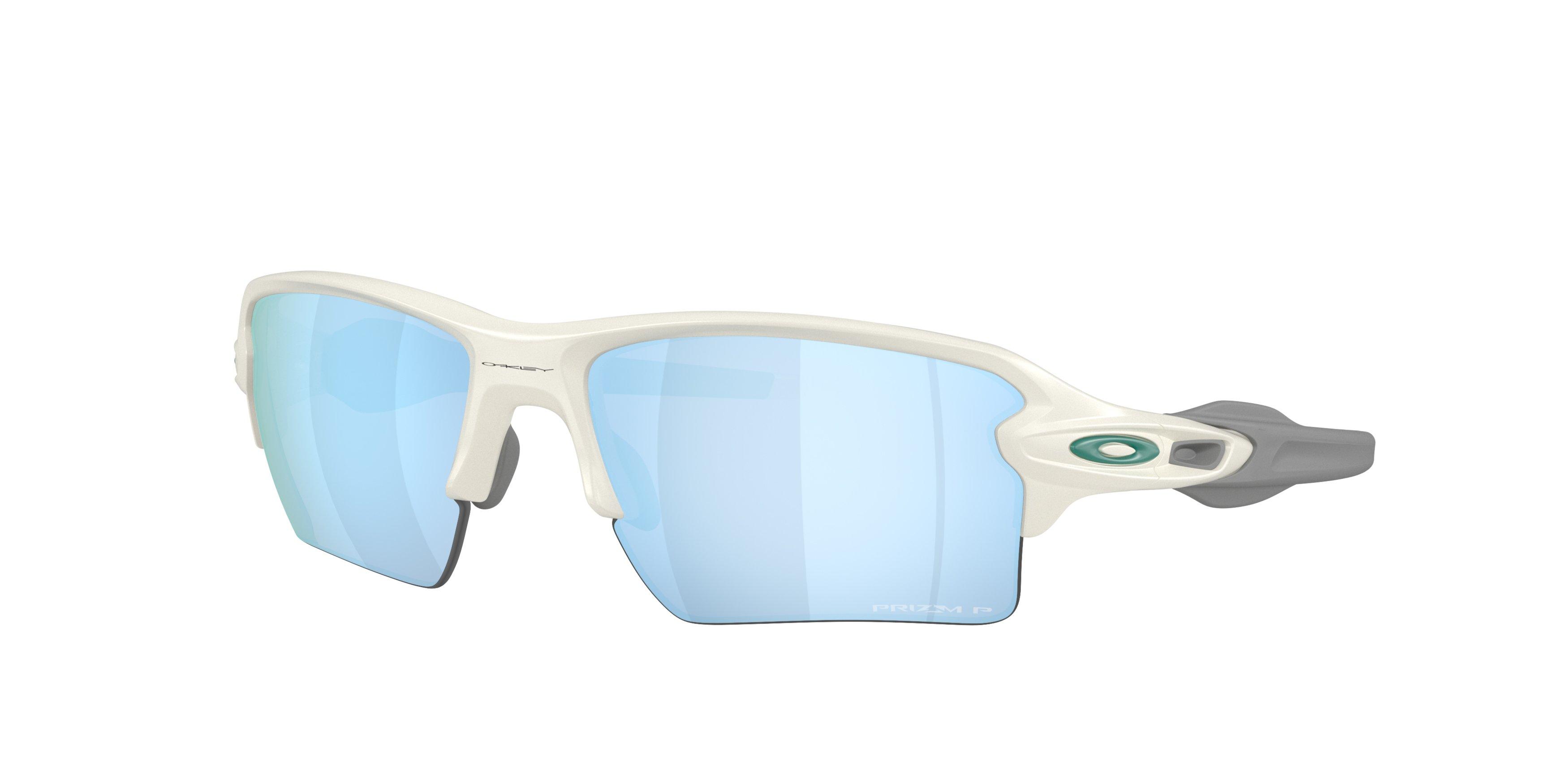 Oakley Flax 2.0 XL Prizm Deep Water Polarized Sunglasses - Matte Mist - WHITE/BLUE Thumbnail View 1