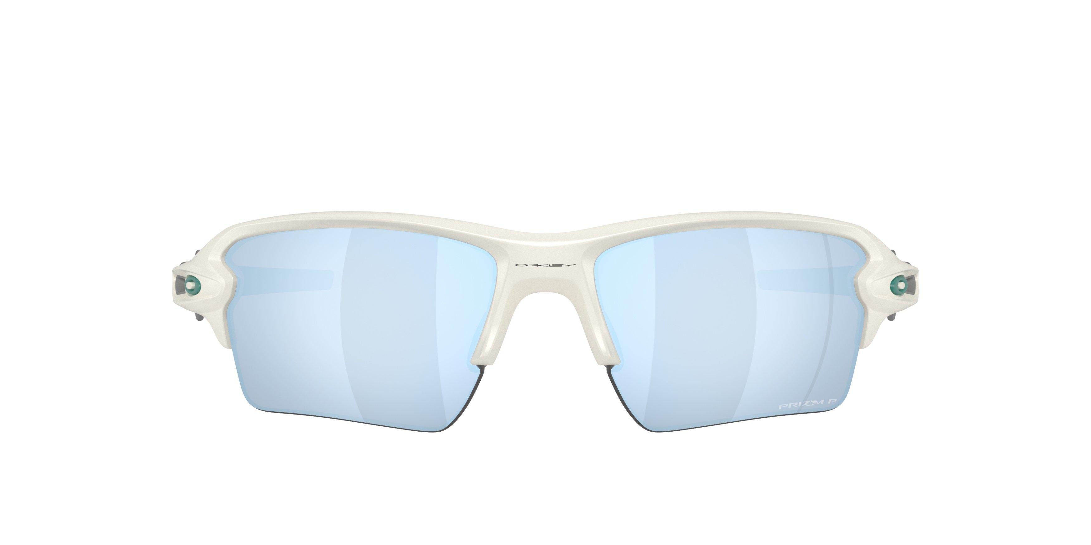 Oakley Flax 2.0 XL Prizm Deep Water Polarized Sunglasses - Matte Mist - WHITE/BLUE Thumbnail View 3