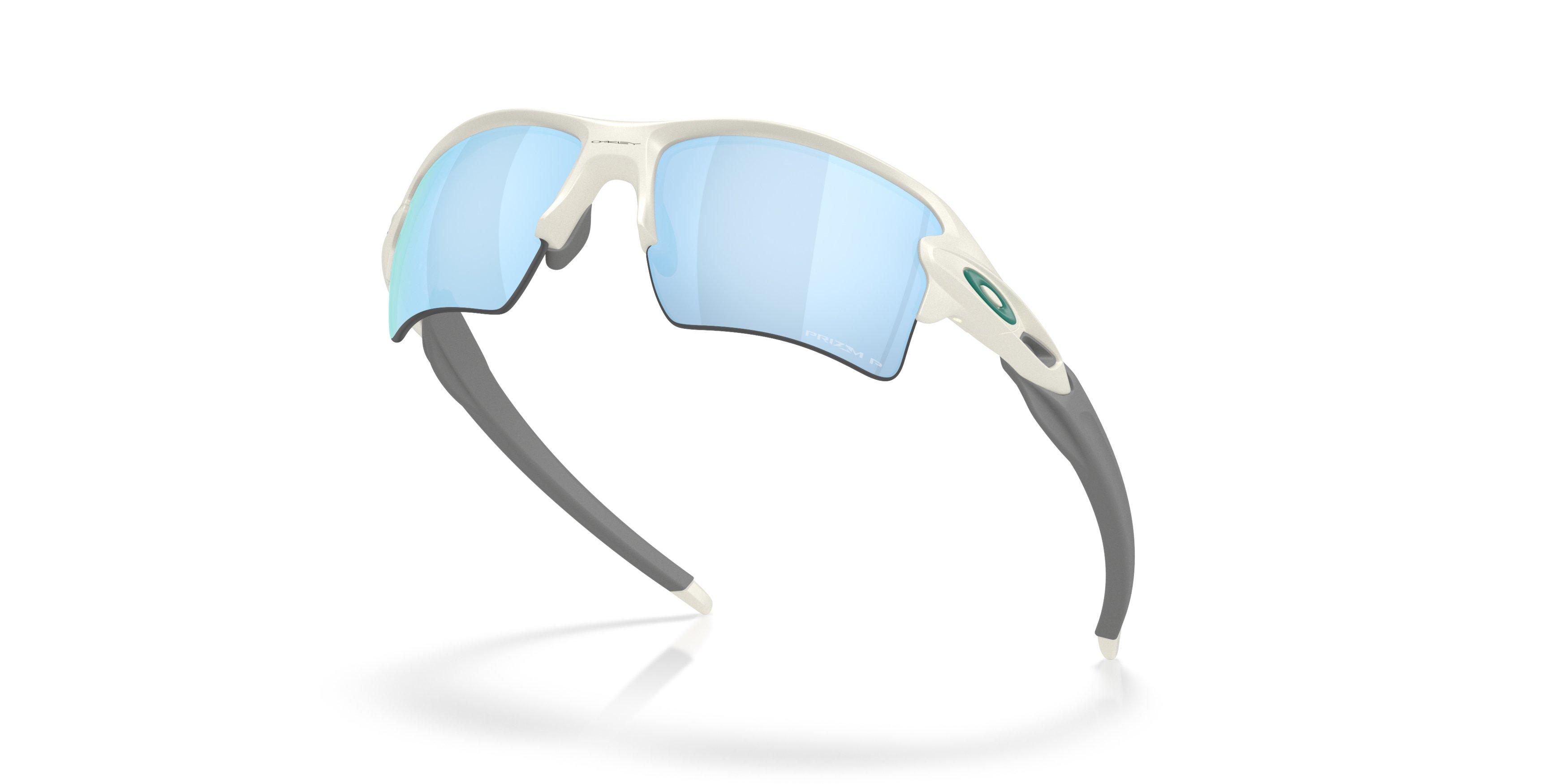 Oakley Flax 2.0 XL Prizm Deep Water Polarized Sunglasses - Matte Mist - WHITE/BLUE Thumbnail View 4