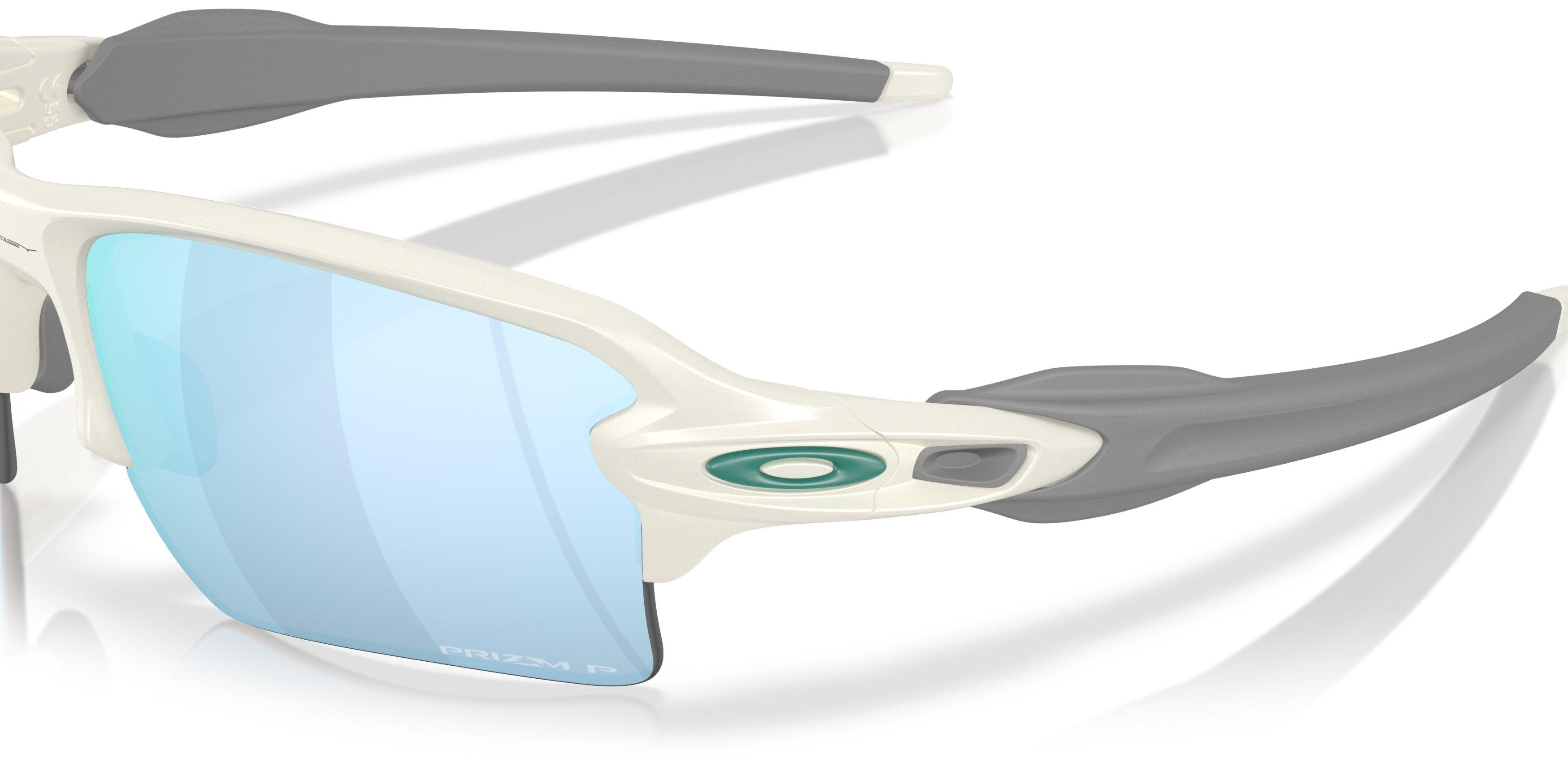 Oakley Flax 2.0 XL Prizm Deep Water Polarized Sunglasses - Matte Mist - WHITE/BLUE Thumbnail View 5