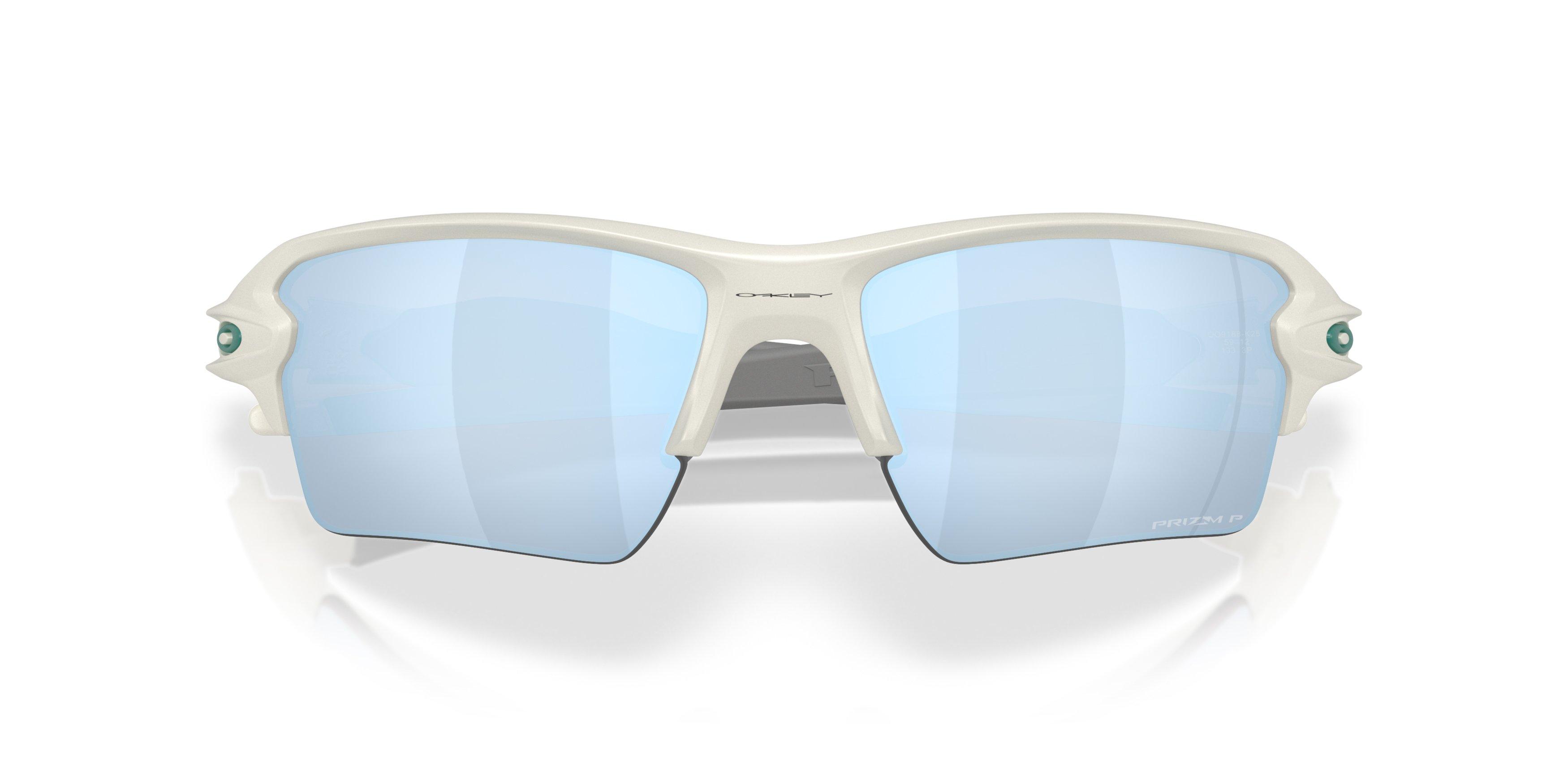 Oakley Flax 2.0 XL Prizm Deep Water Polarized Sunglasses - Matte Mist - WHITE/BLUE Thumbnail View 7