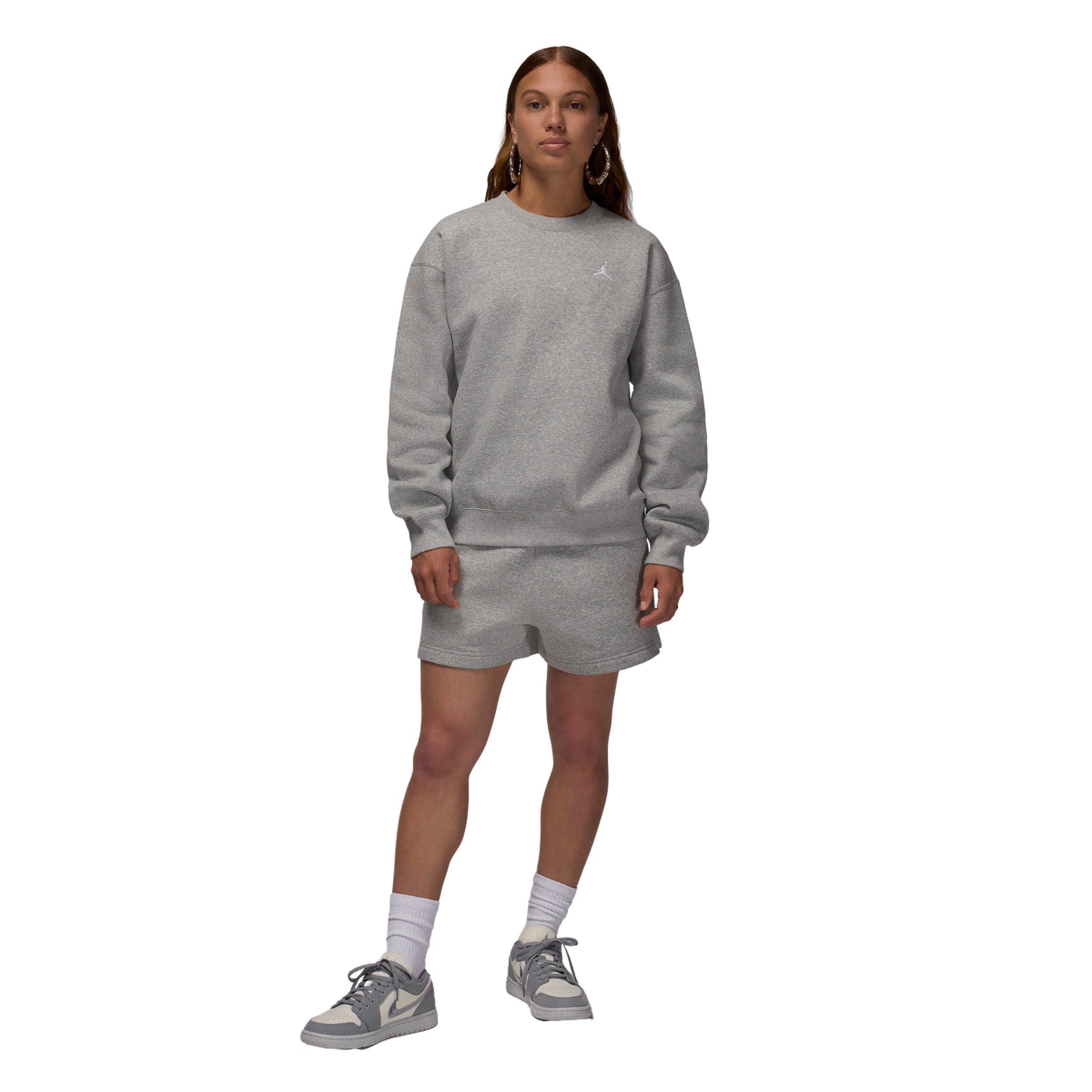 Jordan Women's Brooklyn Fleece Crew-Neck Sweatshirt -Grey - GREY/WHITE Thumbnail View 5