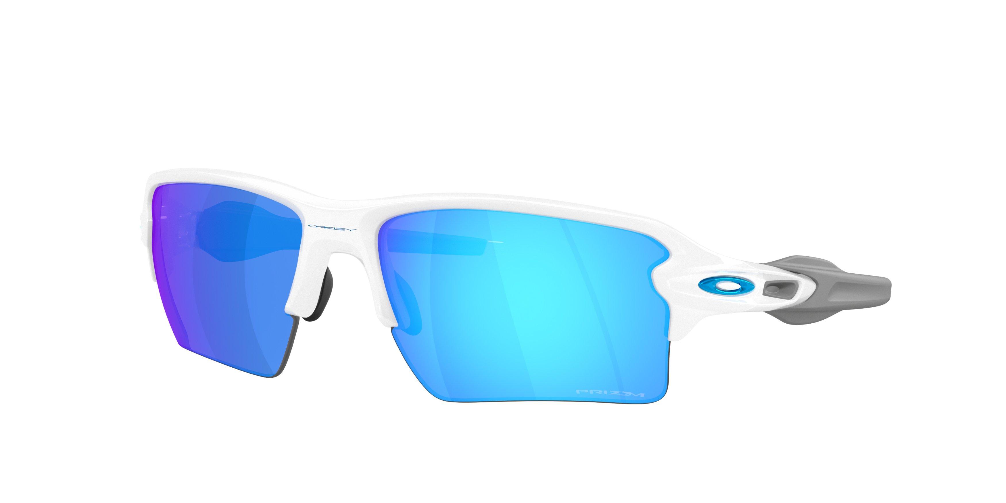 Oakley Flax 2.0 XXL Prizm Sapphire Sunglasses - Polished White - WHITE/BLUE Thumbnail View 1