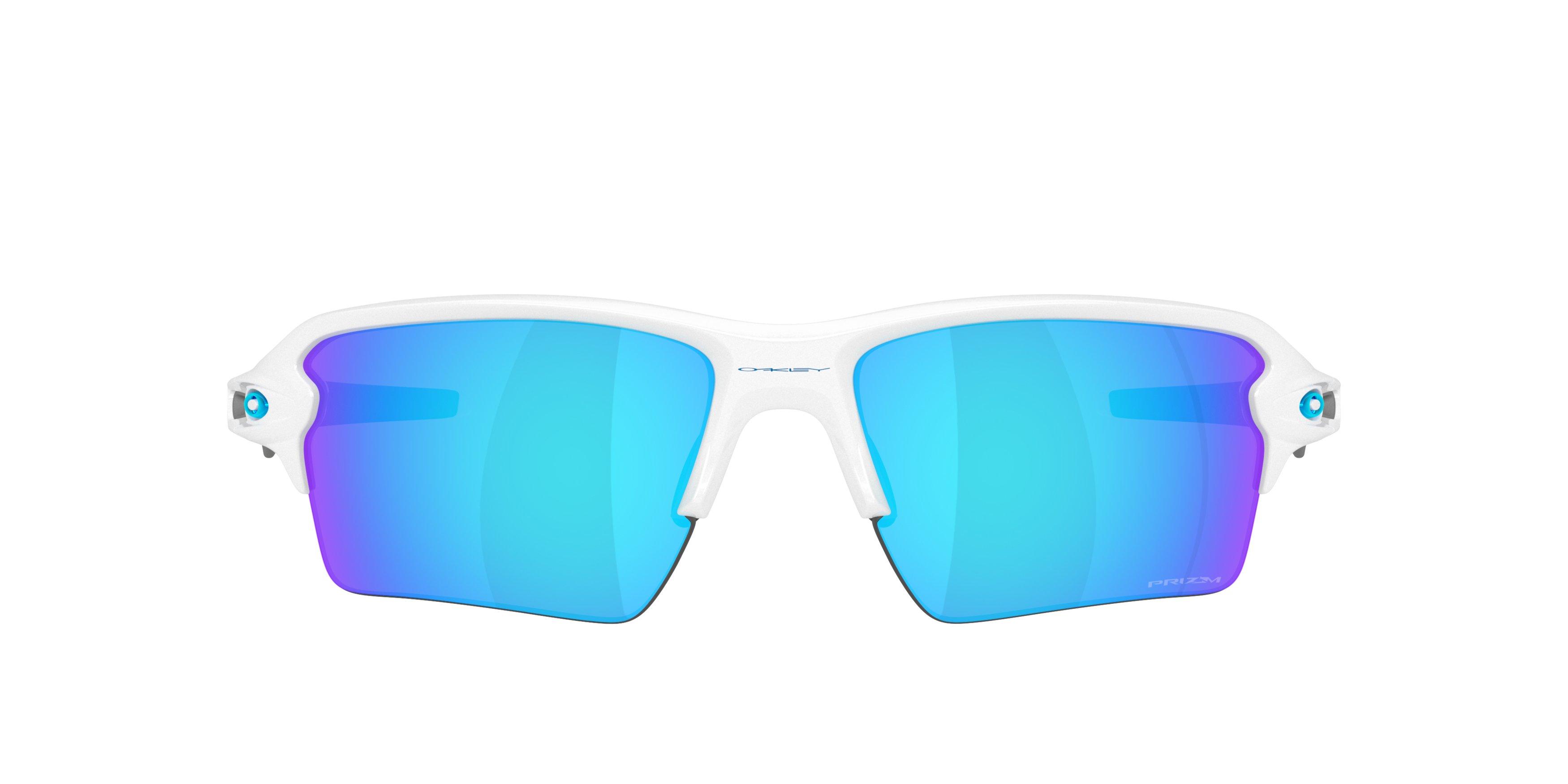 Oakley Flax 2.0 XXL Prizm Sapphire Sunglasses - Polished White - WHITE/BLUE Thumbnail View 3