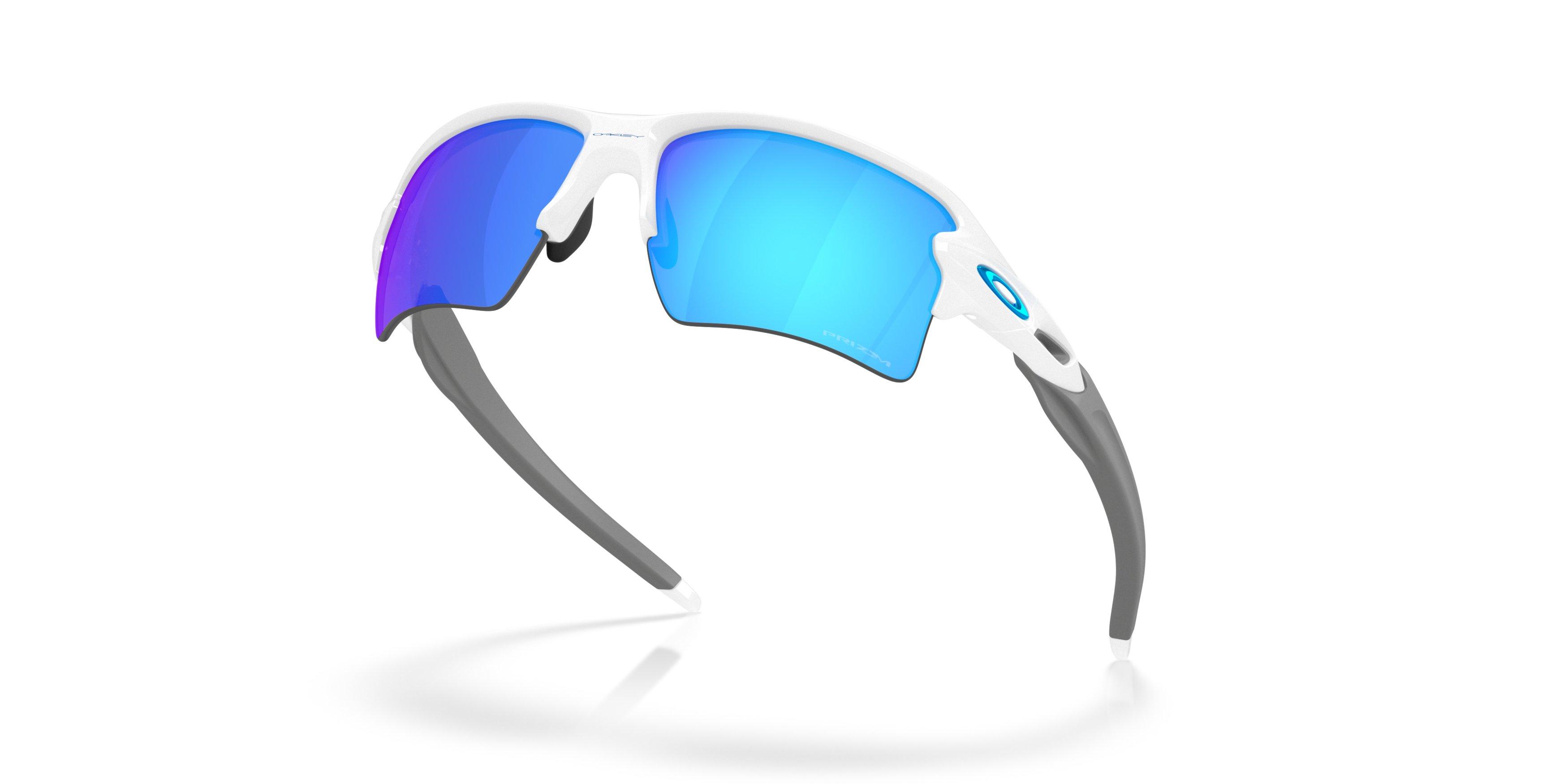Oakley Flax 2.0 XXL Prizm Sapphire Sunglasses - Polished White - WHITE/BLUE Thumbnail View 4