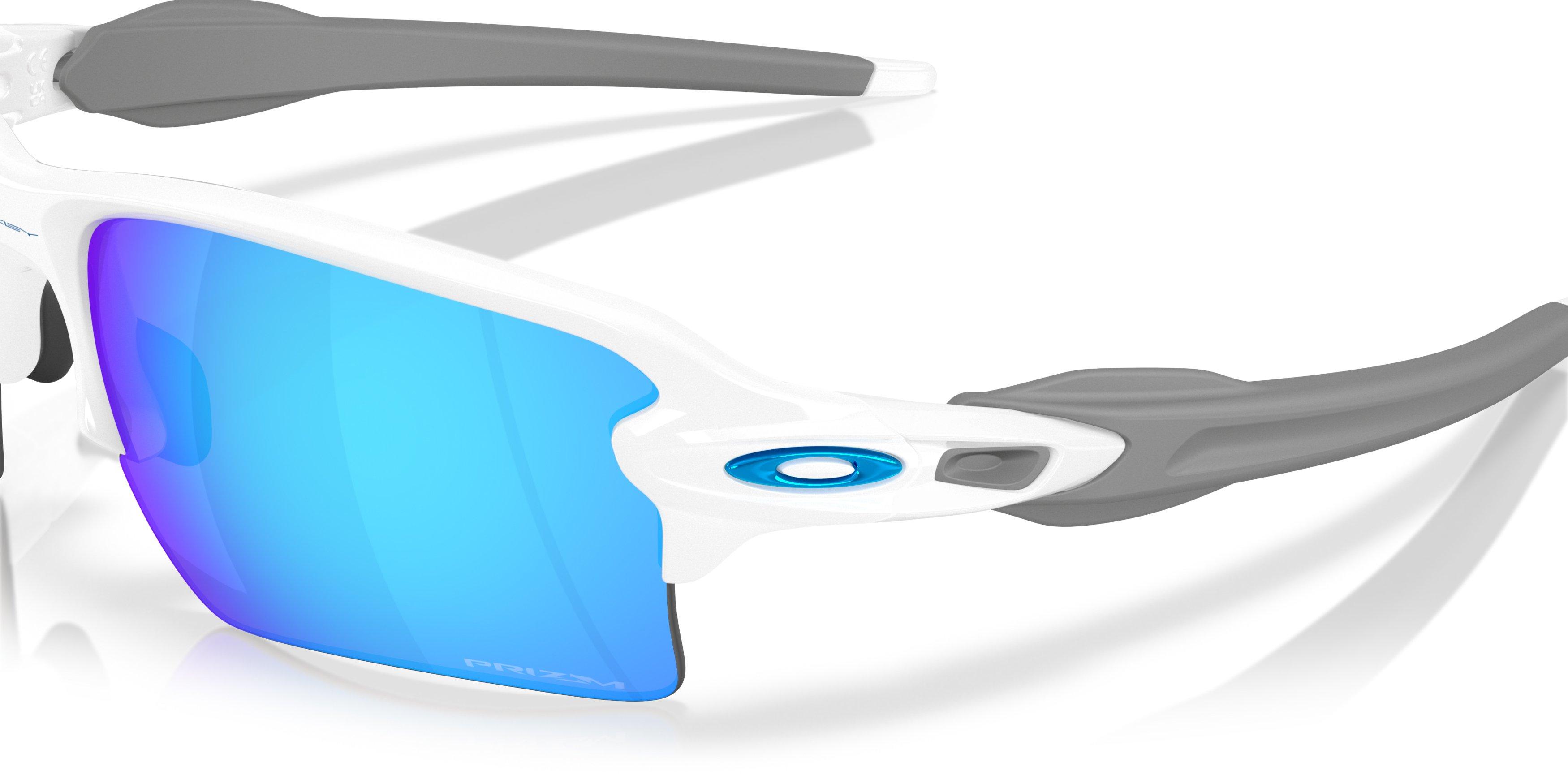 Oakley Flax 2.0 XXL Prizm Sapphire Sunglasses - Polished White - WHITE/BLUE Thumbnail View 5