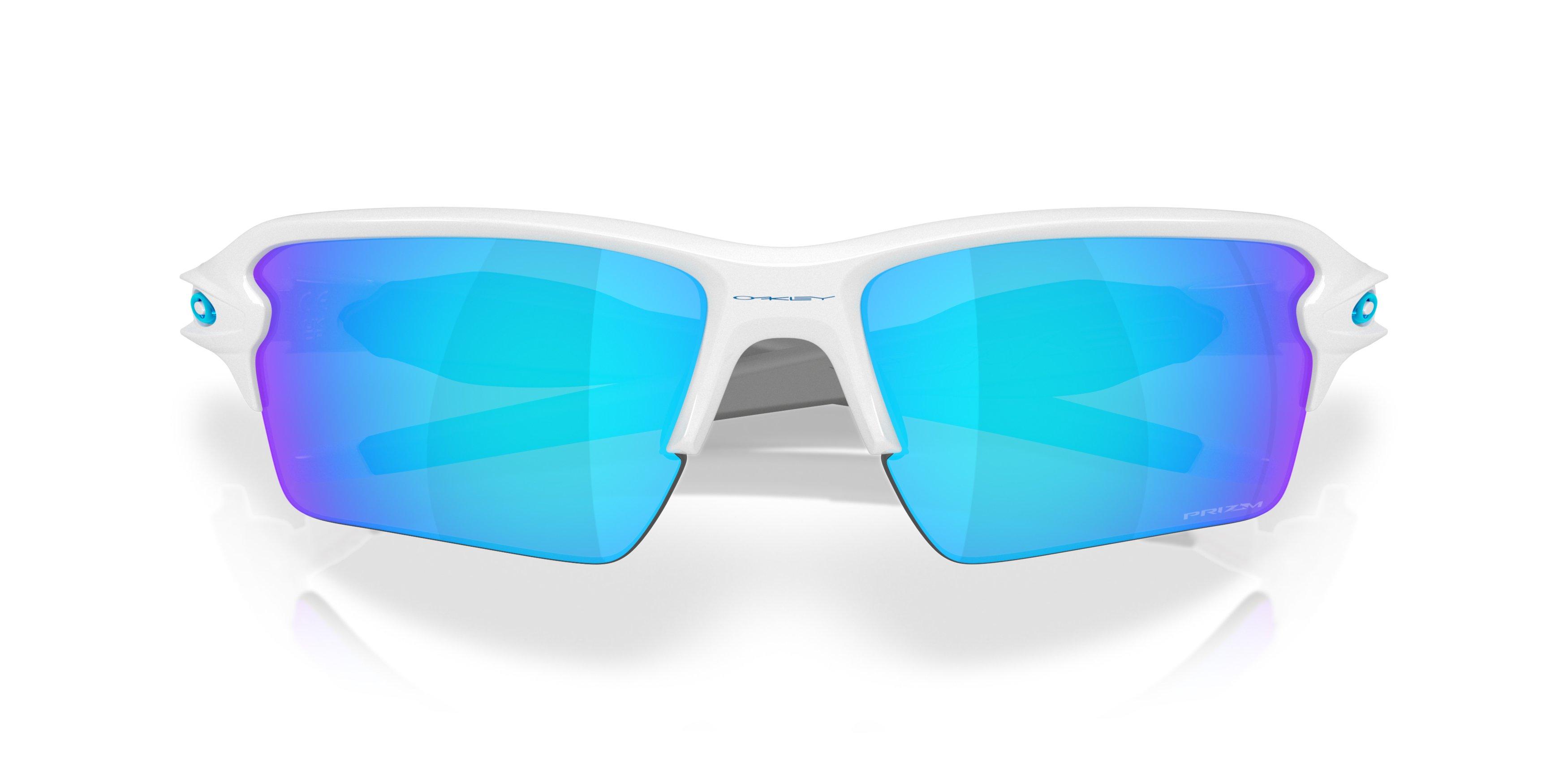 Oakley Flax 2.0 XXL Prizm Sapphire Sunglasses - Polished White - WHITE/BLUE Thumbnail View 7