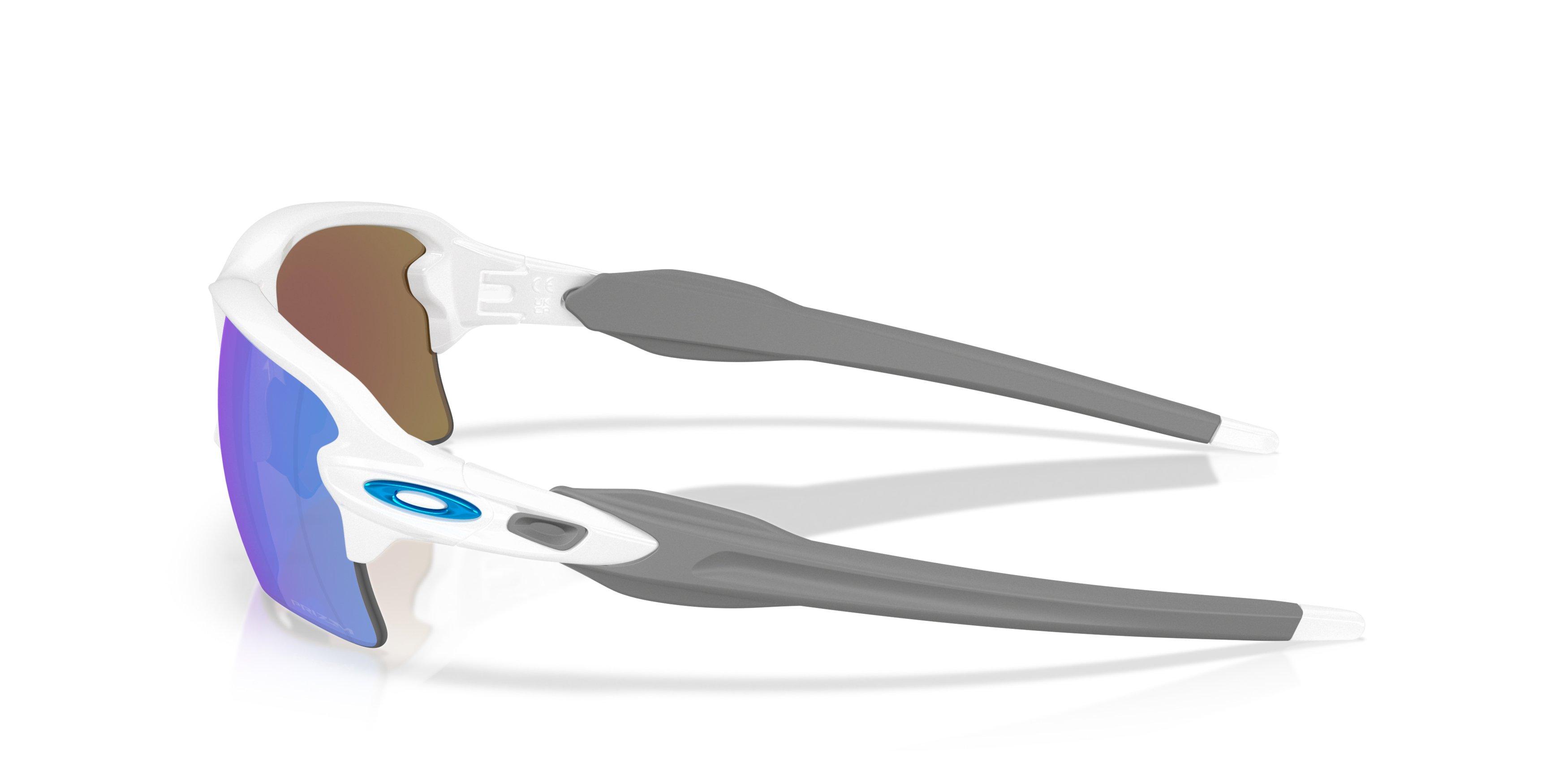 Oakley Flax 2.0 XXL Prizm Sapphire Sunglasses - Polished White - WHITE/BLUE Thumbnail View 8