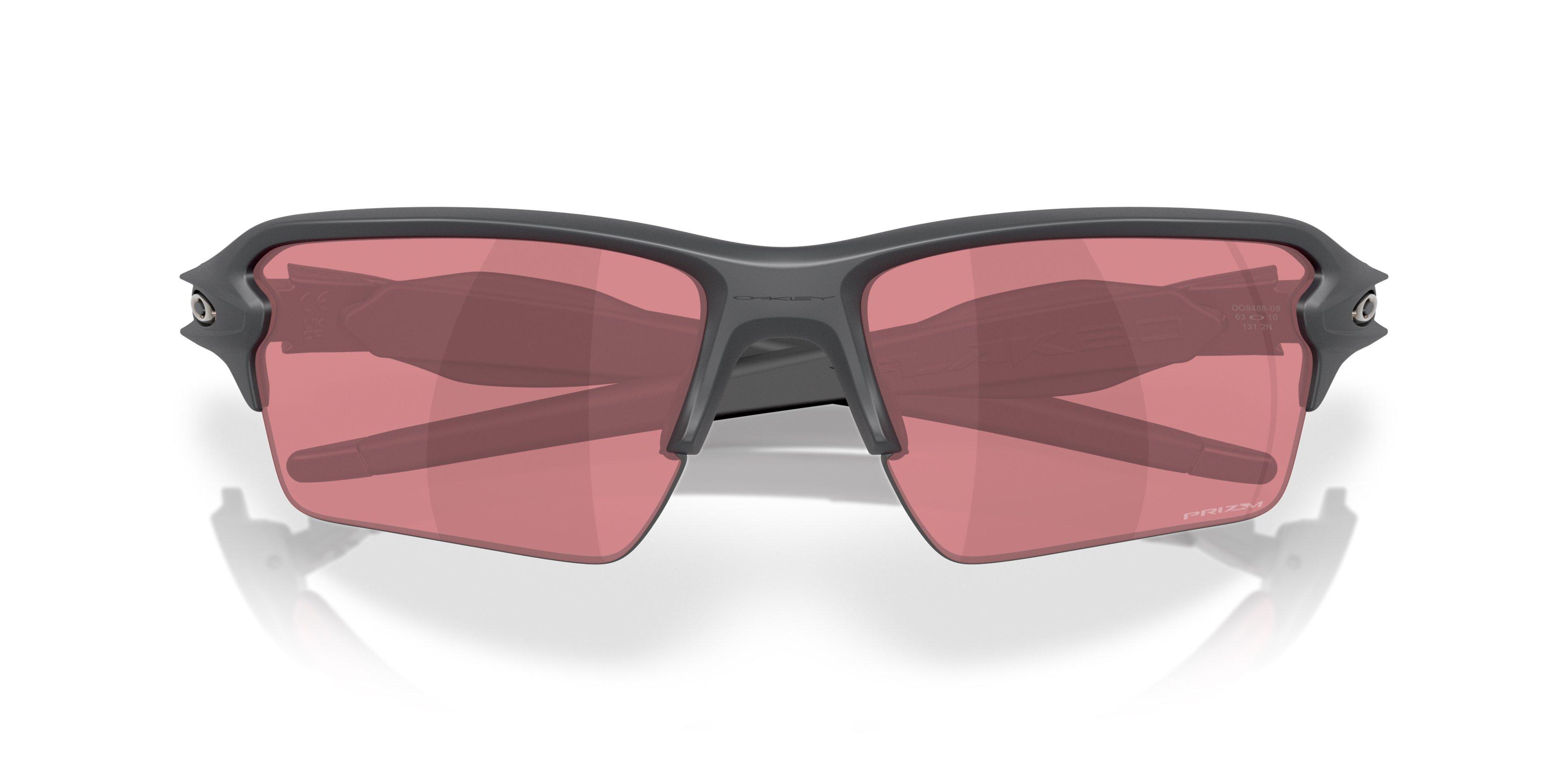 Oakley Flax 2.0 XXL Prizm Dark Golf Sunglasses - Matte Carbon - GREY/RED Thumbnail View 7