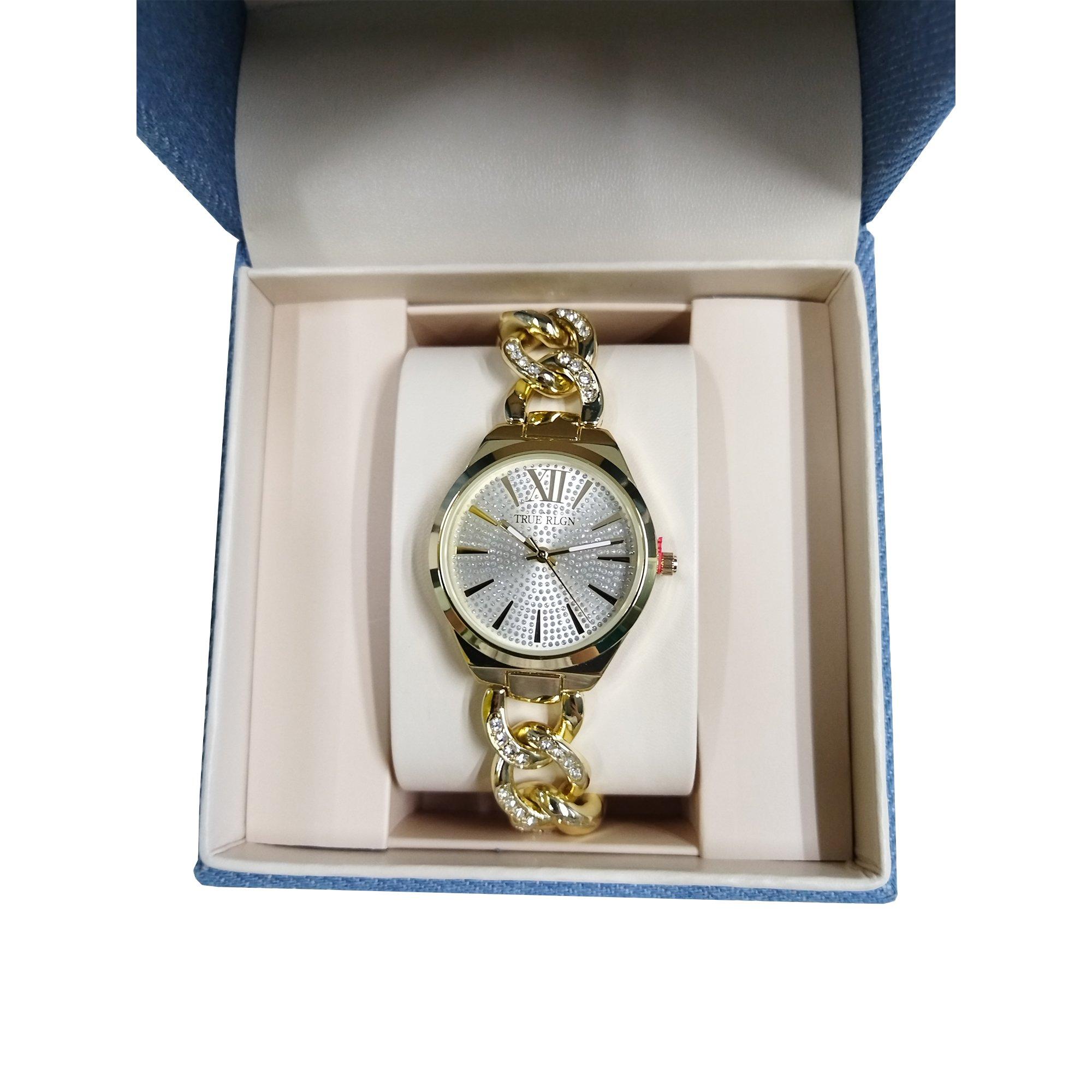 True Religion Women's Iced Link Case Watch - Gold - GOLD Thumbnail View 1