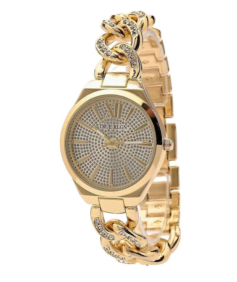True Religion Women's Iced Link Case Watch - Gold - GOLD Thumbnail View 2