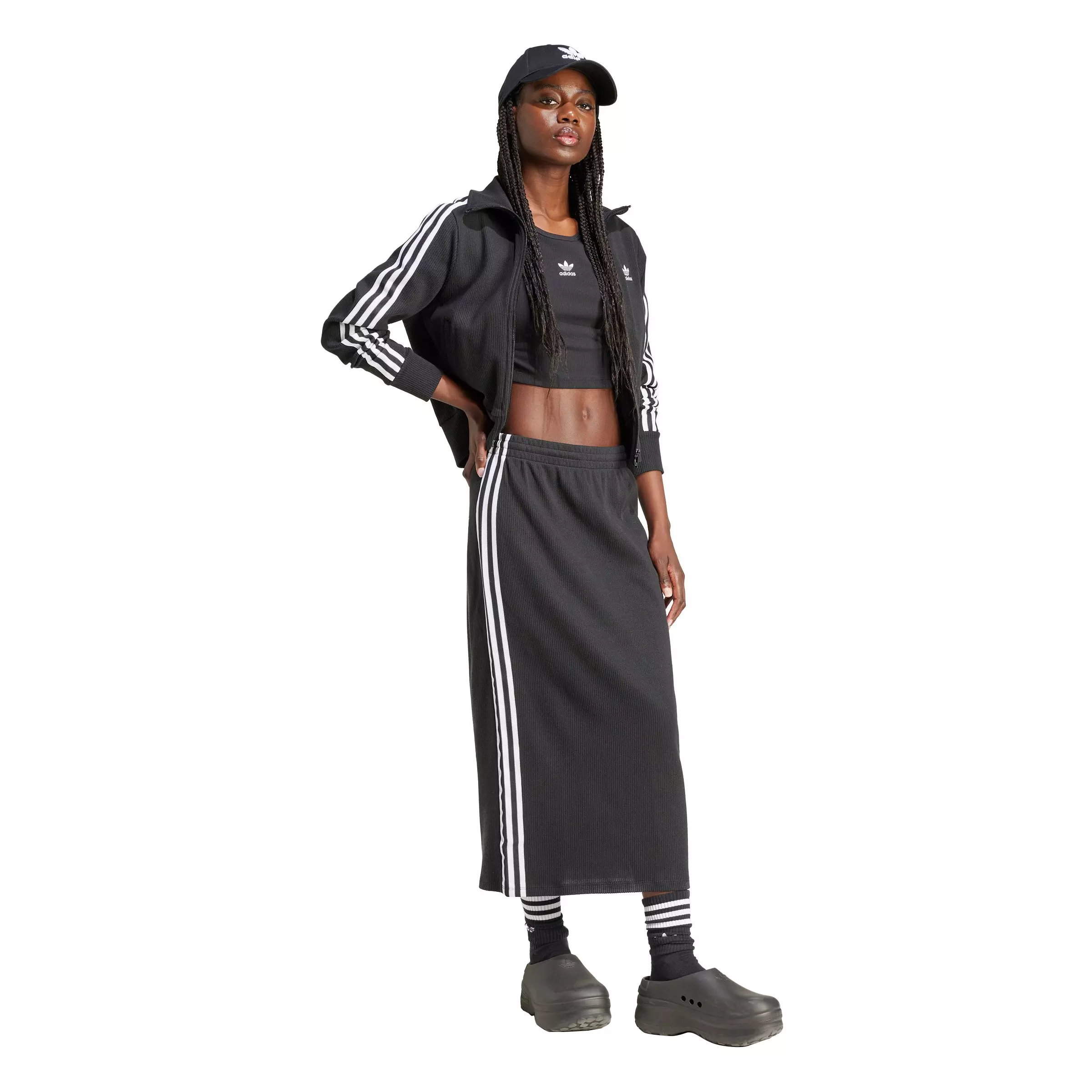adidas Women's Originals Adicolor Knit Skirt - Black - BLACK