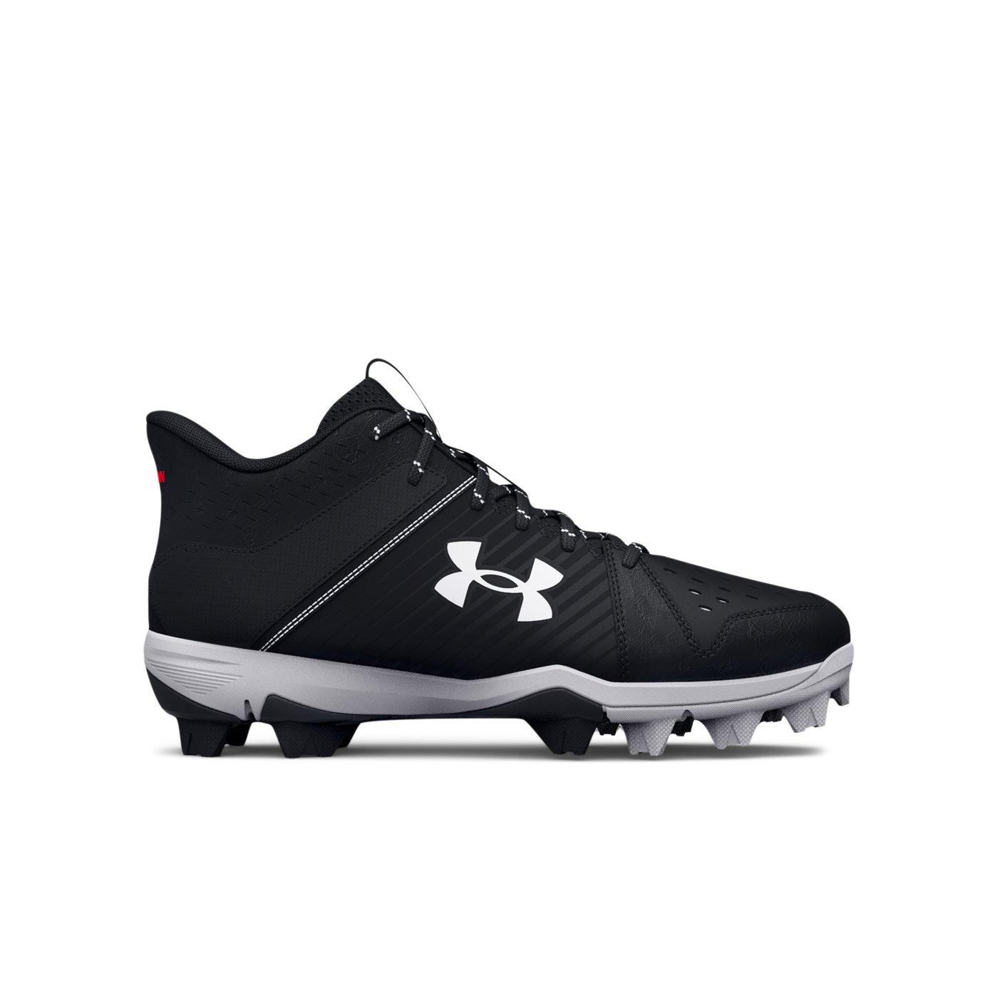 Under Armour Leadoff Mid RM "Black/White" Grade School Boys' Baseball