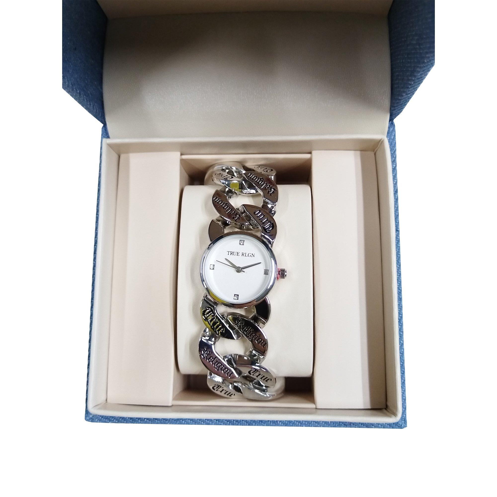 True Religion Women's Repeat Logo Band Watch - Silver - SILVER Thumbnail View 1