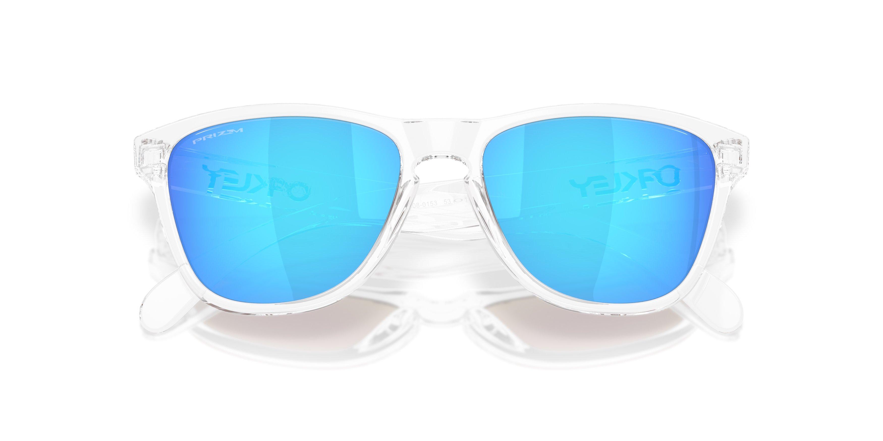 Oakley Frogskins S Prizm Sapphire Sunglasses - Polished Clear - CLEAR/BLUE Thumbnail View 7