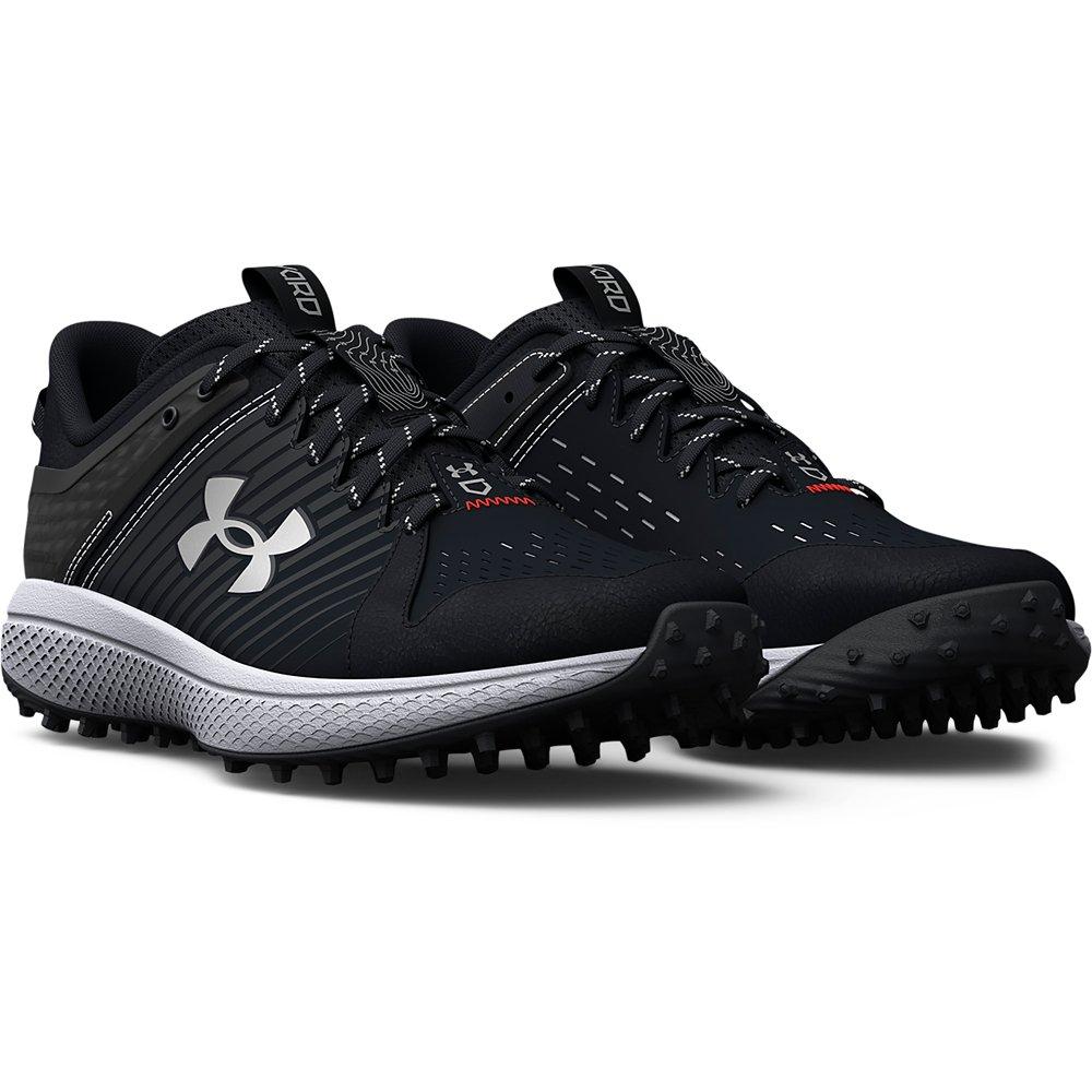 Under Armour Yard Turf "Black/White" Grade School Boys' Baseball Shoe - BLACK/WHITE Thumbnail View 3
