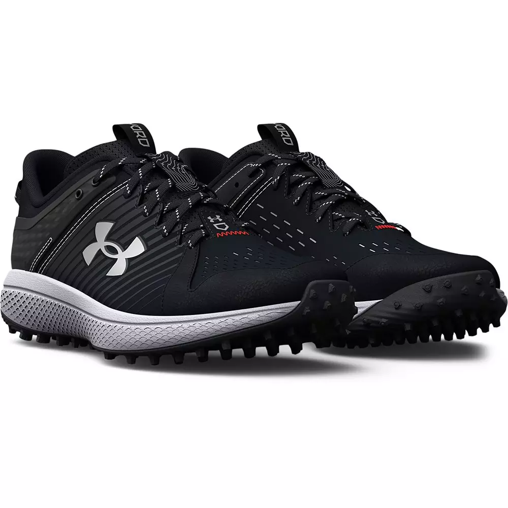 Under Armour Yard Turf "Black/White" Grade School Boys' Baseball Shoe - BLACK/WHITE