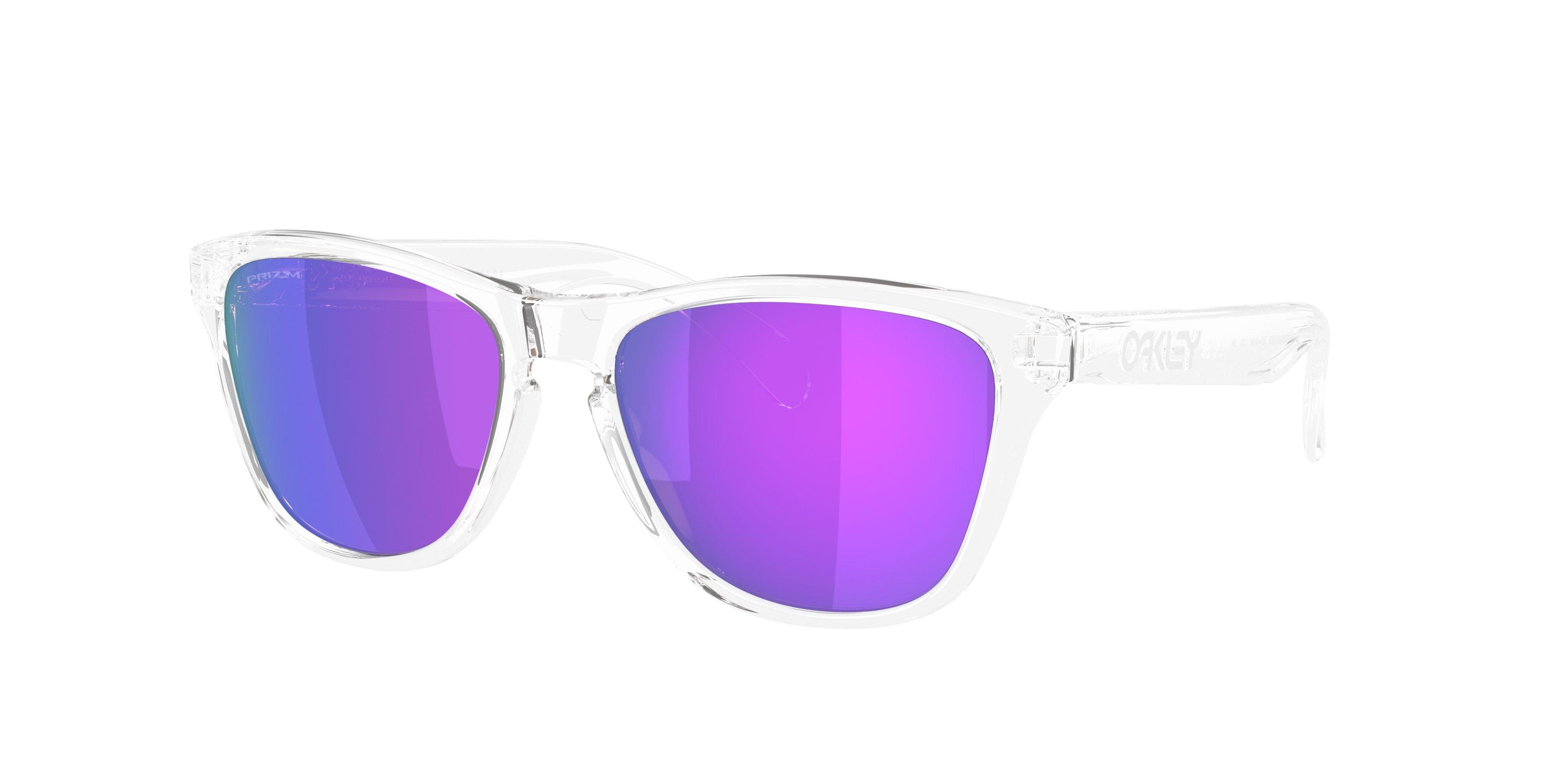Oakley Frogskins S Prizm Violet Sunglasses - Polished Clear - CLEAR/PURPLE Thumbnail View 1